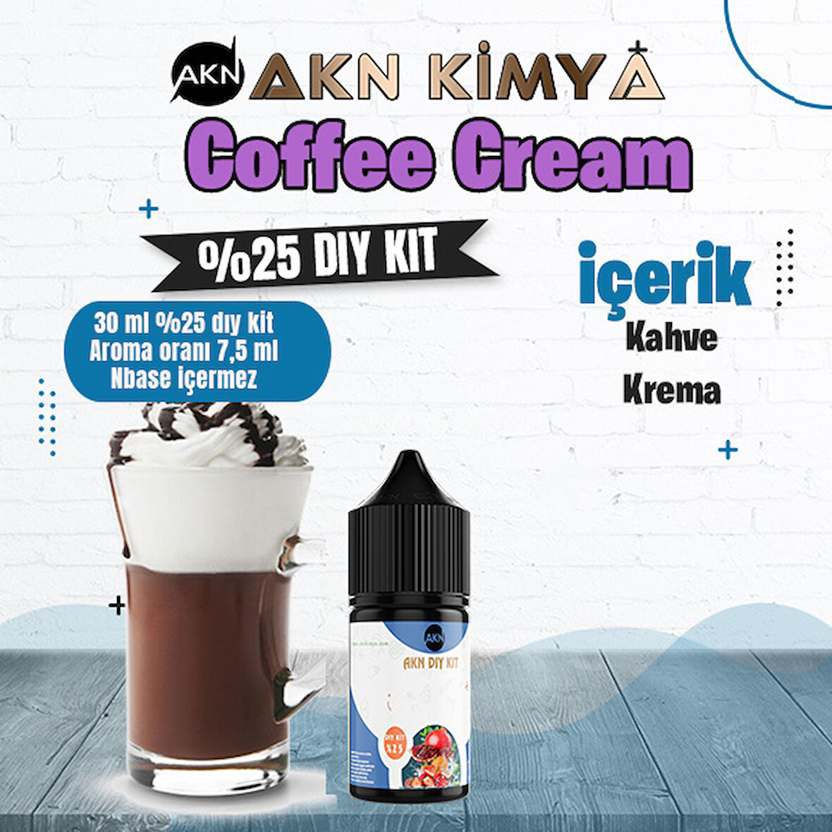 Coffee Cream Yoğun Dıy Kit Kahve Krema Gıda Aroması %25 Oranda Aroma İçerir (Hazır Değildir )