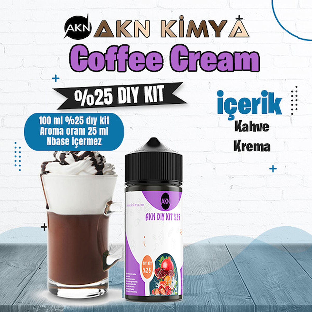 Coffee Cream Yoğun Dıy Kit Kahve Krema Gıda Aroması %25 Oranda Aroma İçerir (Hazır Değildir )