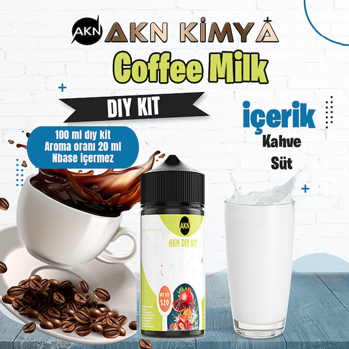 Coffee Milk Dıy Kit Kahve Süt Gıda Aroması %20 Oranda Aroma İçerir (Hazır Değildir )