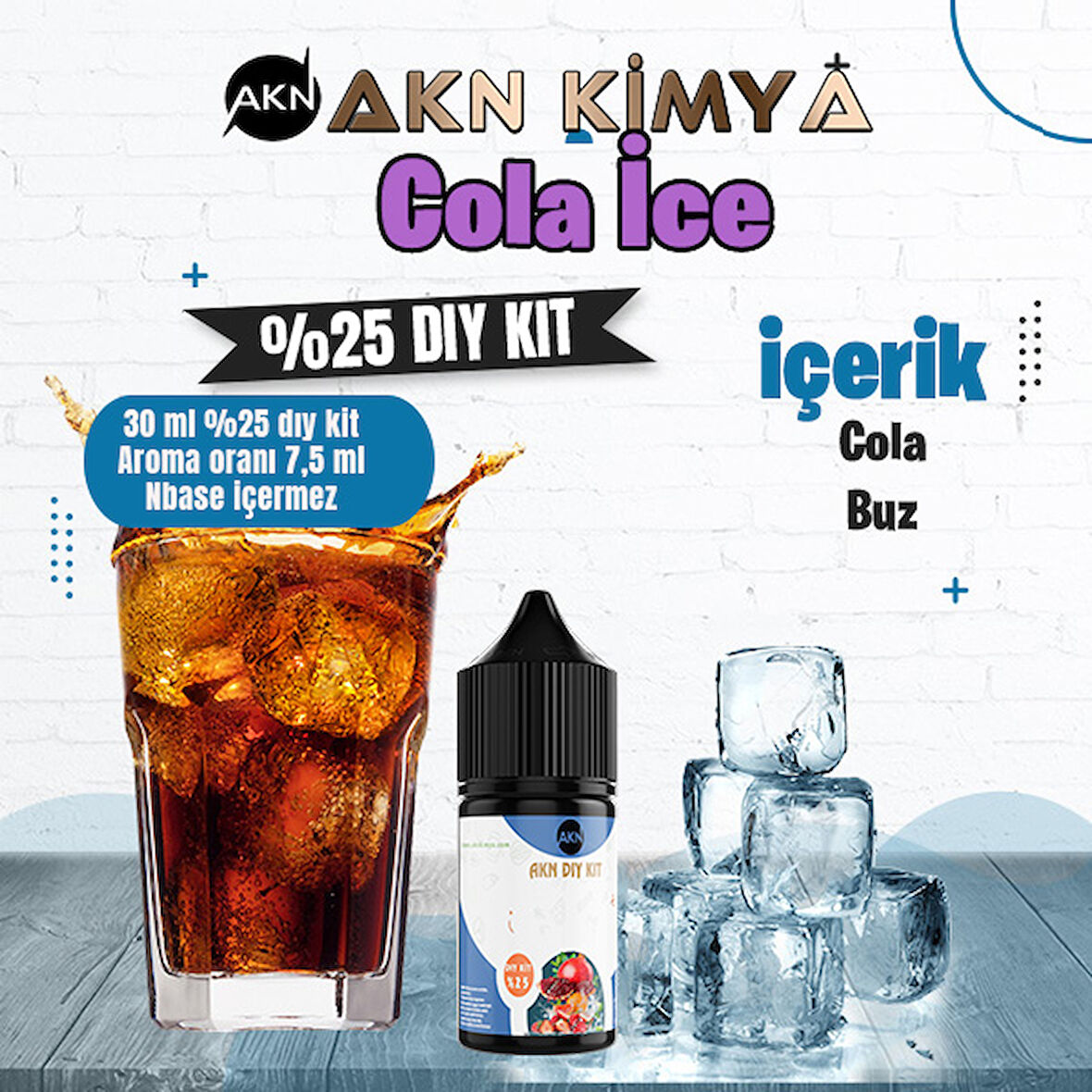 Cola Ice Yoğun Dıy Kit Cola Buz Gıda Aroması %25 Oranda Aroma İçerir (Hazır Değildir )