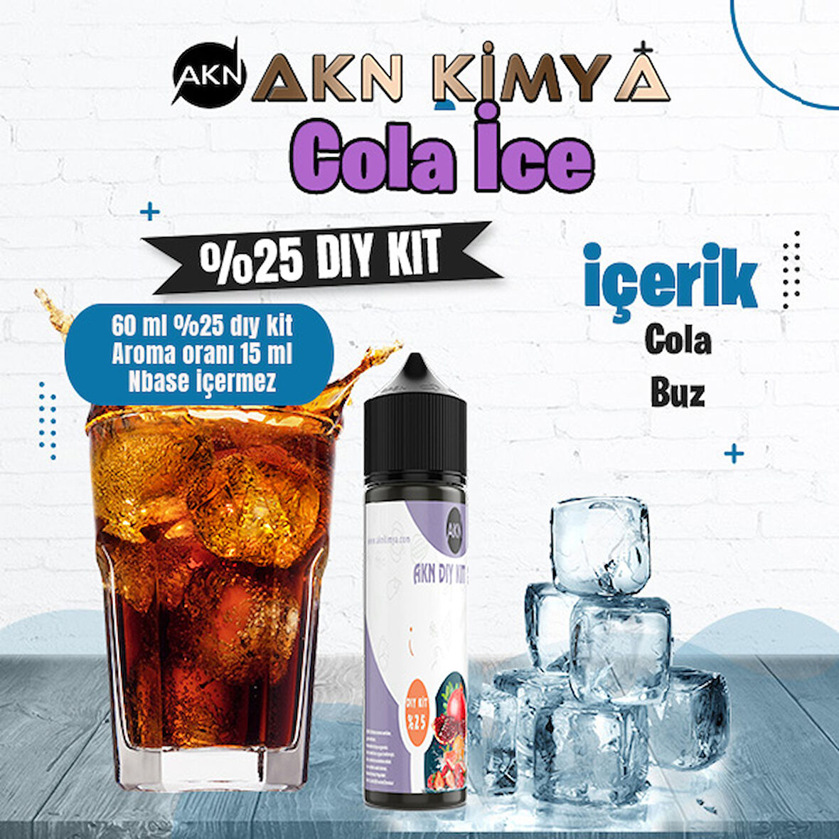 Cola Ice Yoğun Dıy Kit Cola Buz Gıda Aroması %25 Oranda Aroma İçerir (Hazır Değildir )
