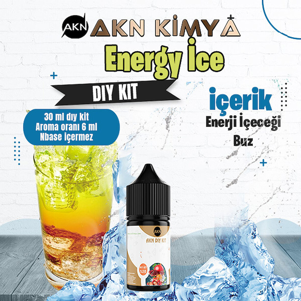 Energy Ice Dıy Kit Enerji Içeceği Buz Gıda Aroması %20 Oranda Aroma İçerir (Hazır Değildir )