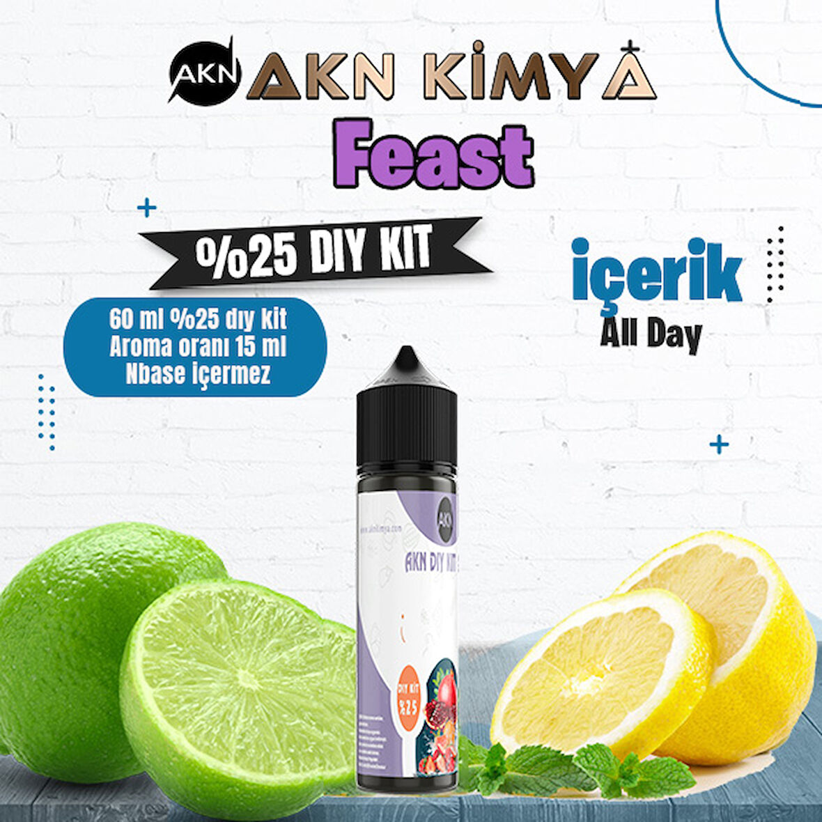 Feast Yoğun Dıy Kit All Day Gıda Aroması %25 Oranda Aroma İçerir (Hazır Değildir )