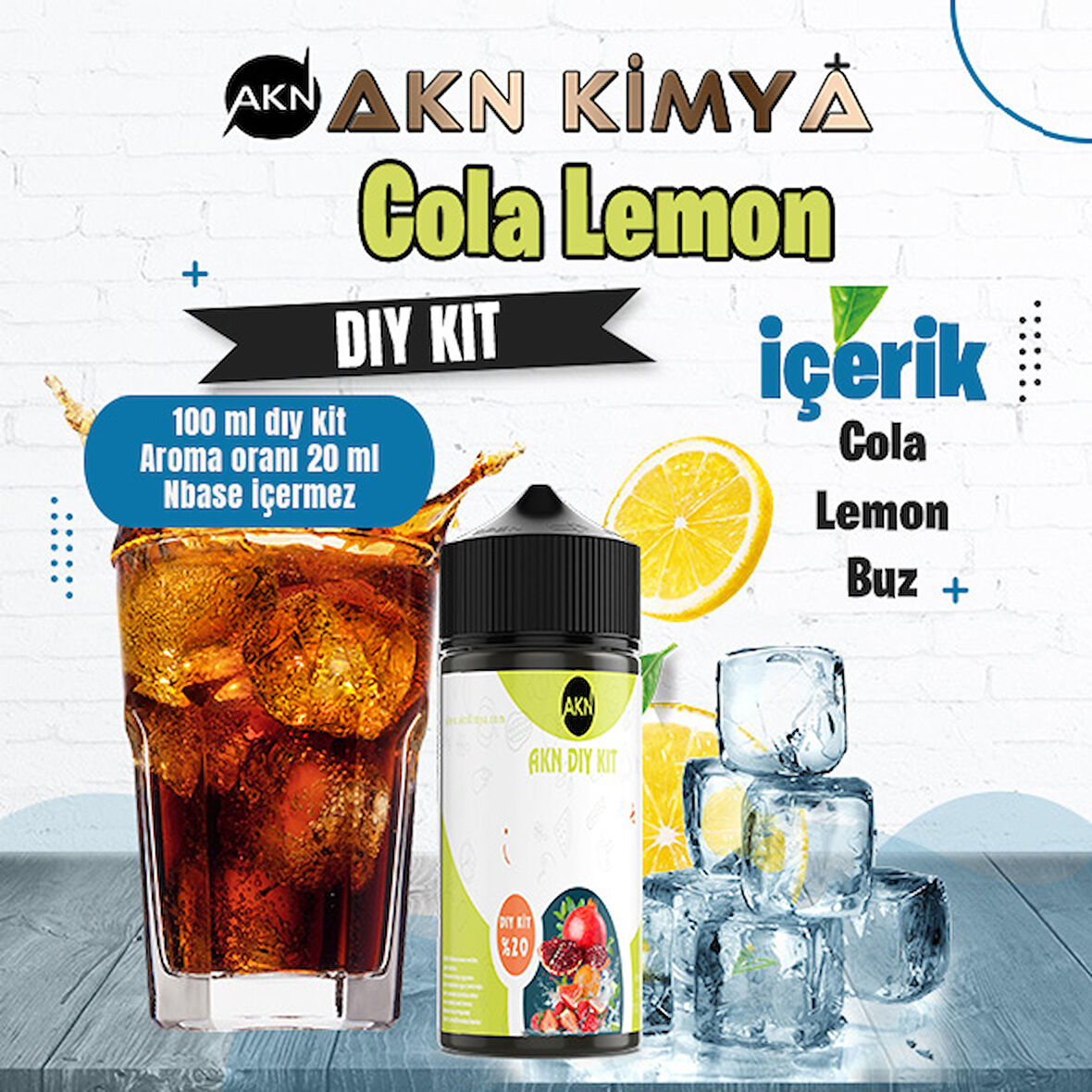 Cola Lemon Dıy Kit Cola Lemon Buz Gıda Aroması %20 Oranda Aroma İçerir (Hazır Değildir )
