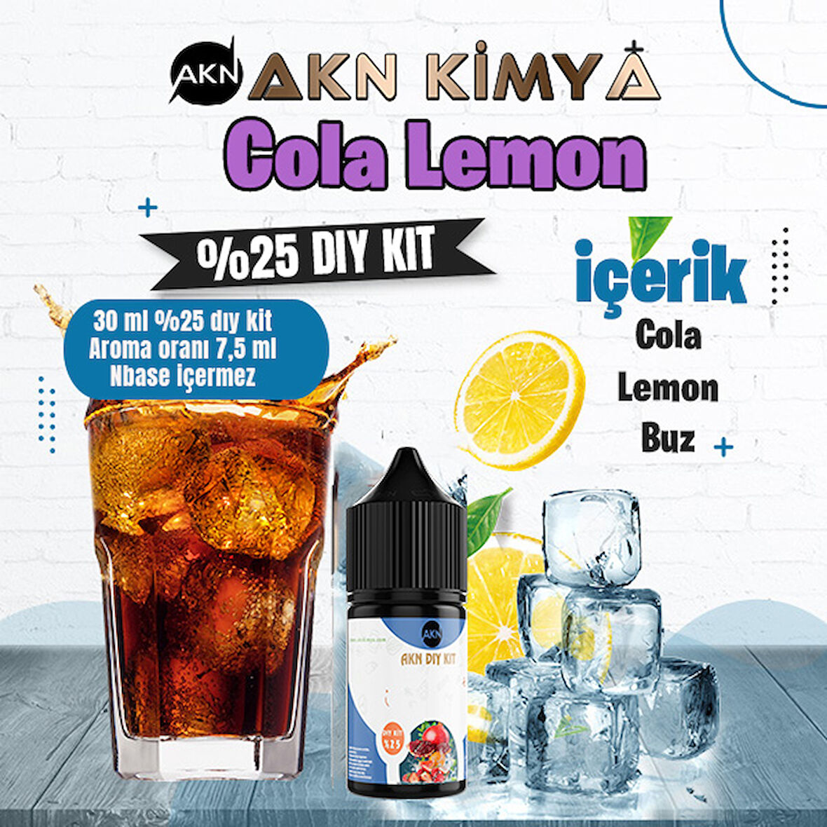Cola Lemon Yoğun Dıy Kit Cola Lemon Buz Gıda Aroması %25 Oranda Aroma İçerir (Hazır Değildir )