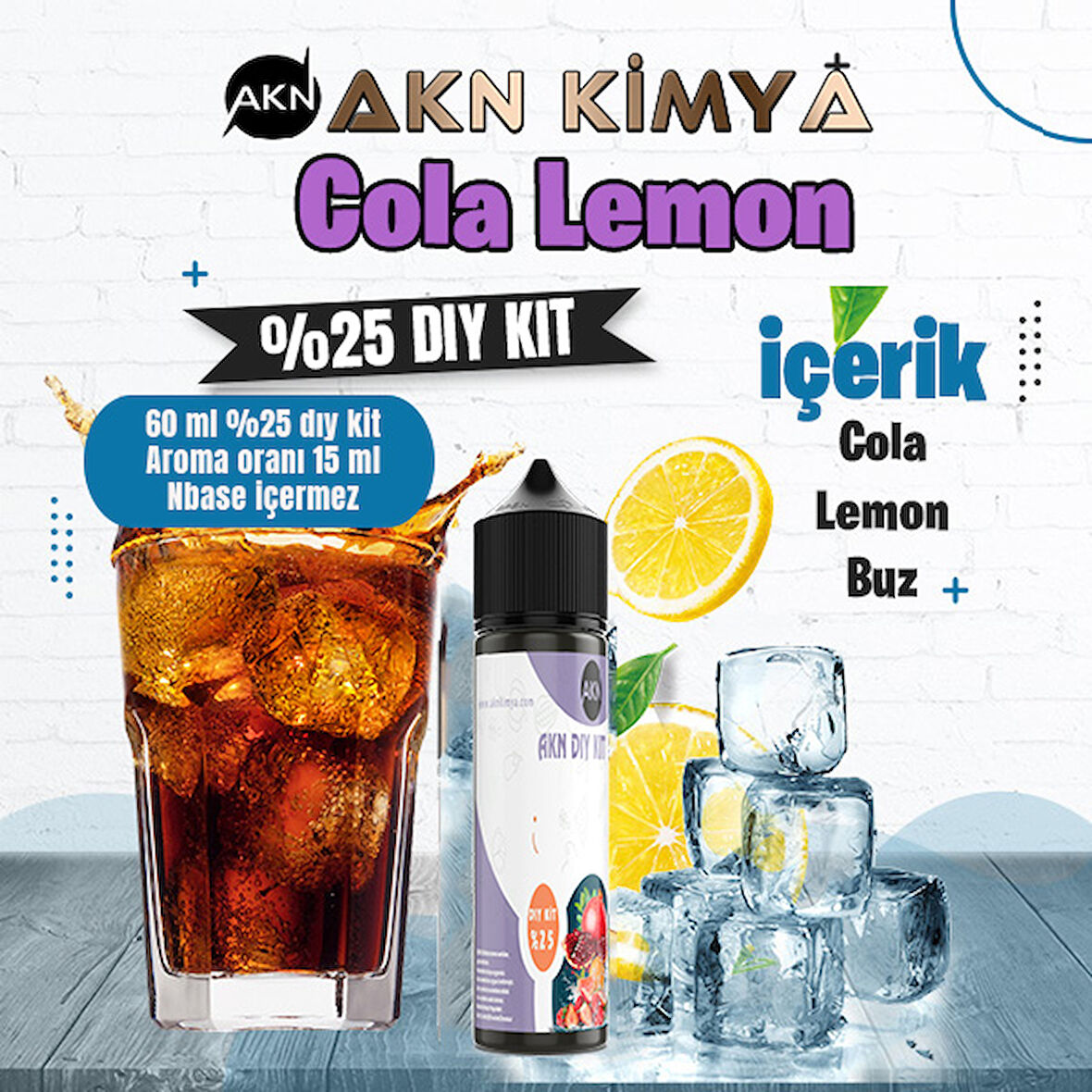 Cola Lemon Yoğun Dıy Kit Cola Lemon Buz Gıda Aroması %25 Oranda Aroma İçerir (Hazır Değildir )