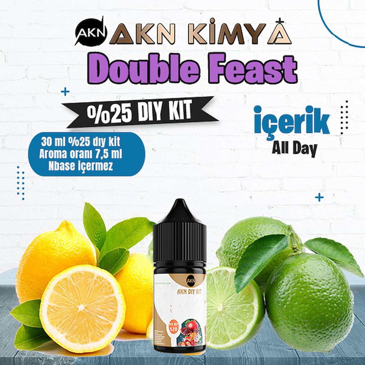 Double Feast Yoğun Dıy Kit All Day Gıda Aroması %25 Oranda Aroma İçerir (Hazır Değildir )