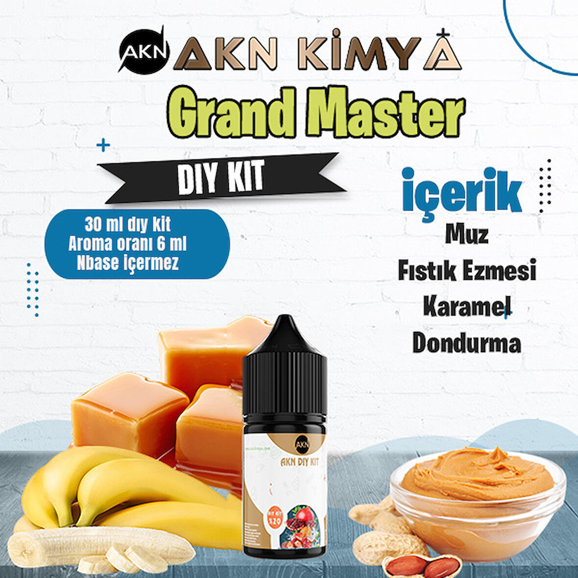 Grand Master Five Pawns Dıy Kit Muz Fıstık Ezmesi Karamel Gıda Aroması %20 Oranda Aroma İçerir (Hazır Değildir )