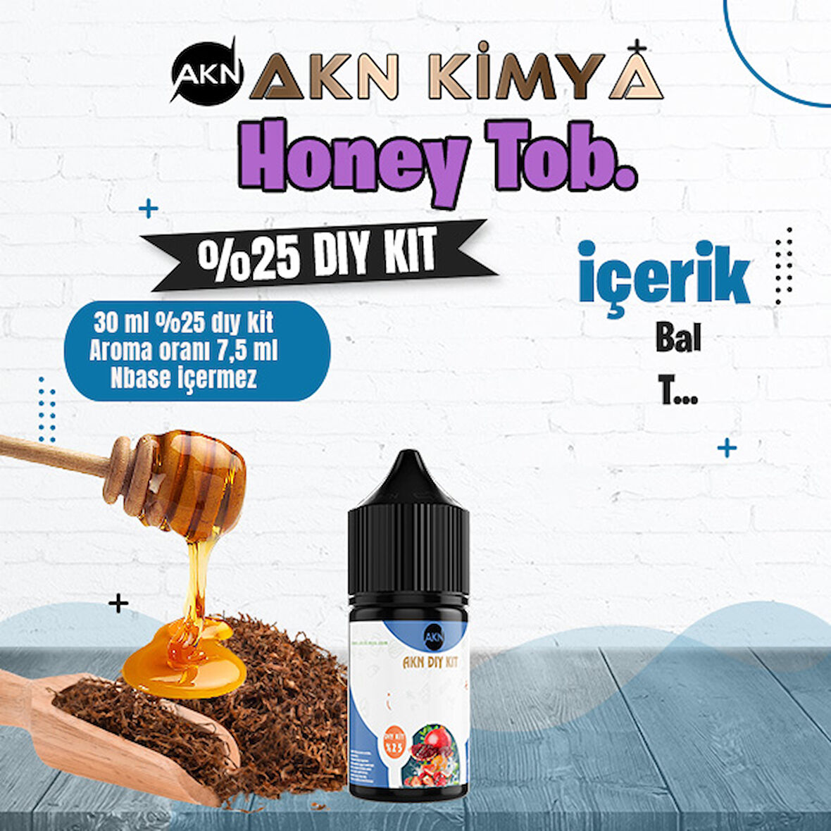 Honey Tob Yoğun Dıy Kit Gıda Aroması %25 Oranda Aroma İçerir (Hazır Değildir )