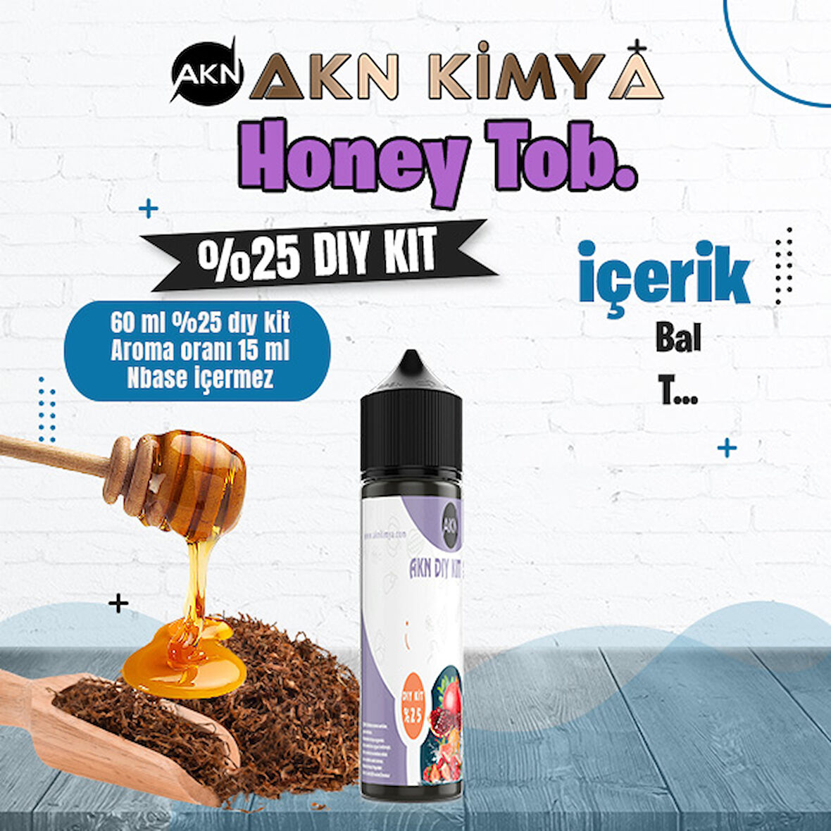 Honey Tob Yoğun Dıy Kit Gıda Aroması %25 Oranda Aroma İçerir (Hazır Değildir )