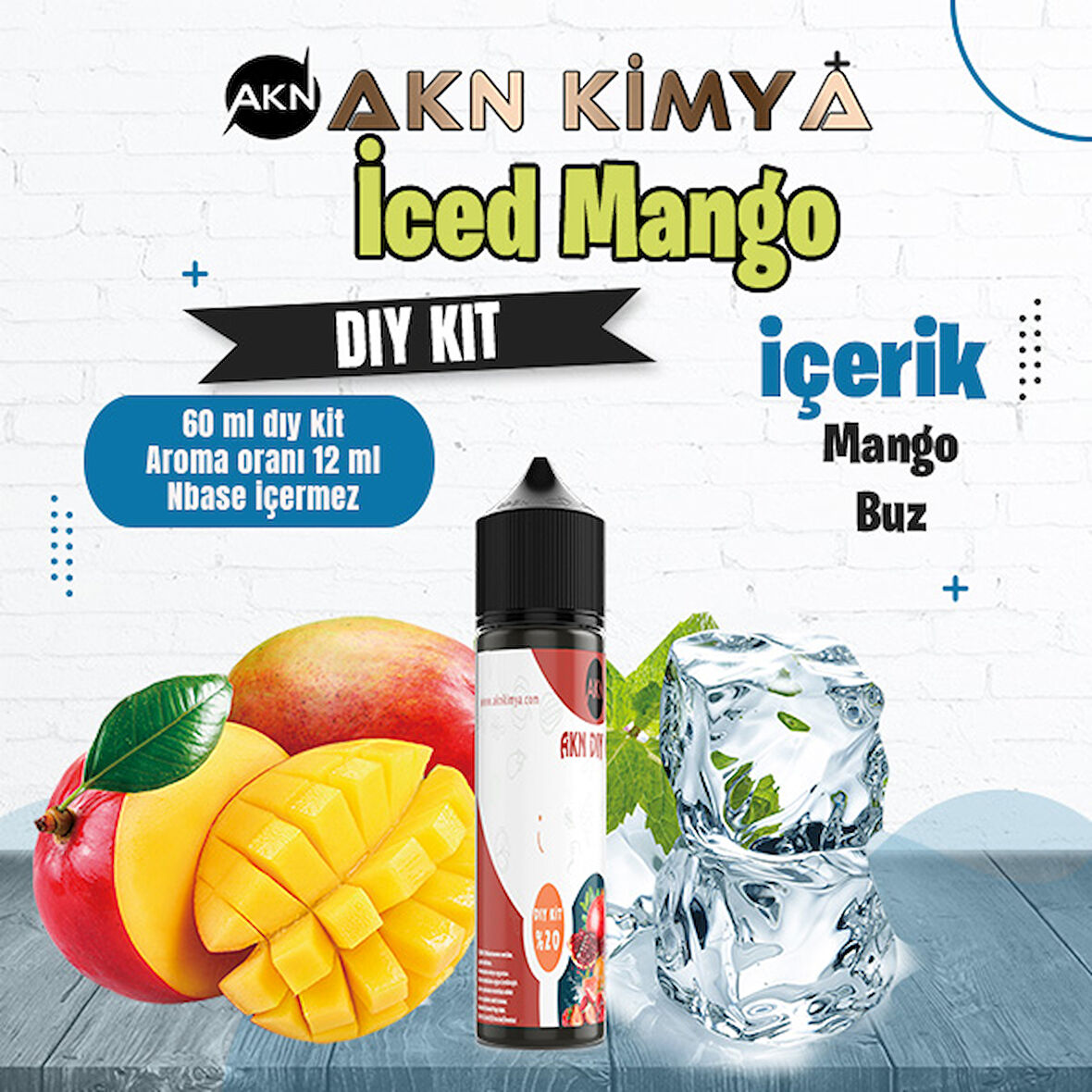 Iced Mango Dıy Kit Mango Buz Gıda Aroması %20 Oranda Aroma İçerir (Hazır Değildir )