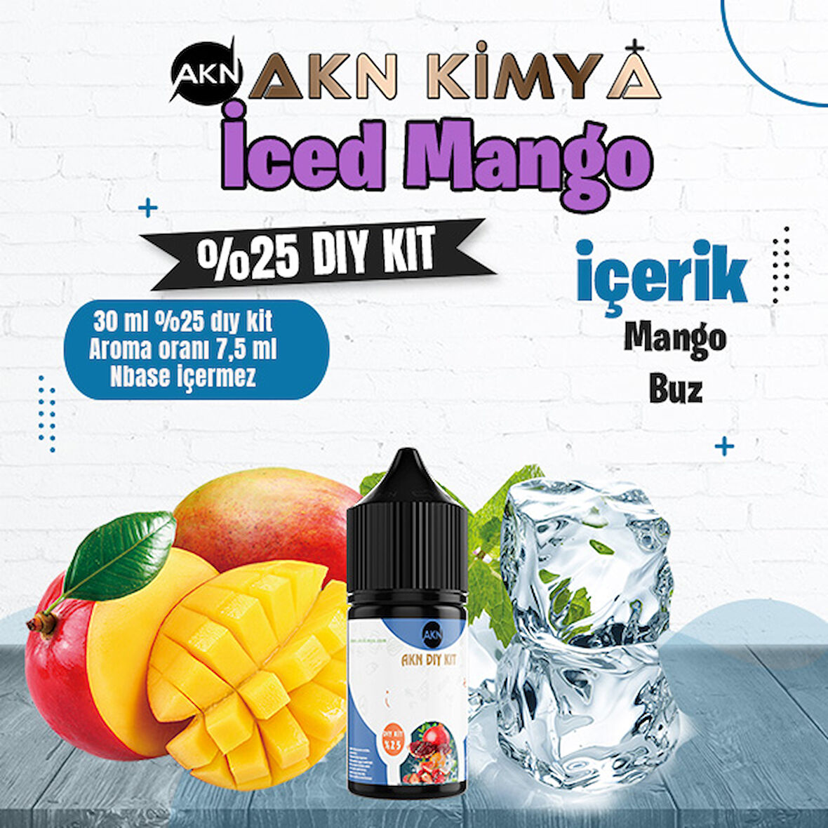 Iced Mango Yoğun Dıy Kit Mango Buz Gıda Aroması %25 Oranda Aroma İçerir (Hazır Değildir )