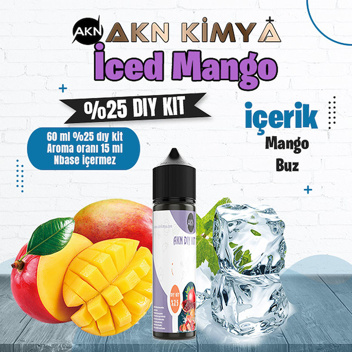 Iced Mango Yoğun Dıy Kit Mango Buz Gıda Aroması %25 Oranda Aroma İçerir (Hazır Değildir )
