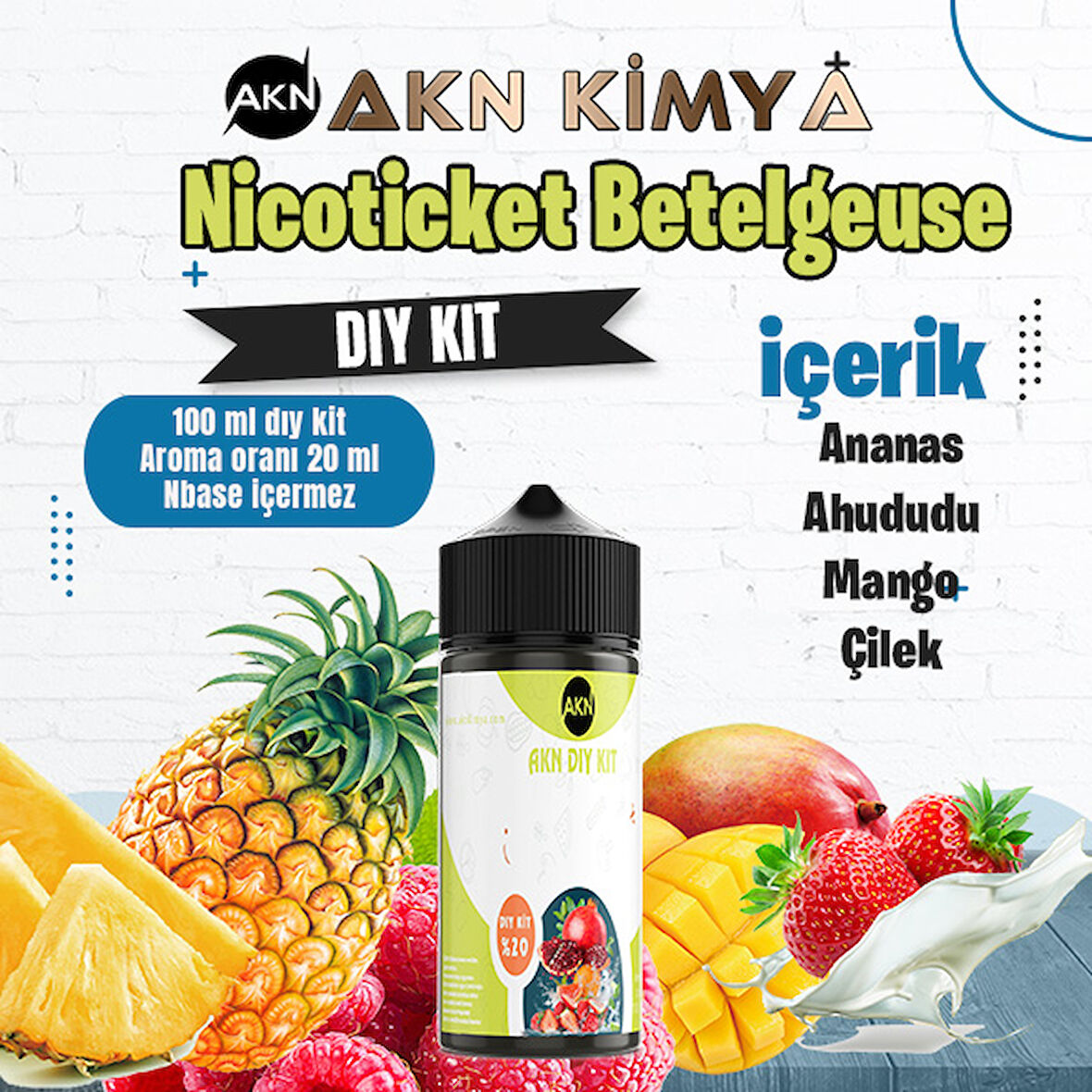 Nicoticket Betelgeuse Dıy Kit Çilek Ananas Mango Gıda Aroması %20 Oranda Aroma İçerir (Hazır Değildir )