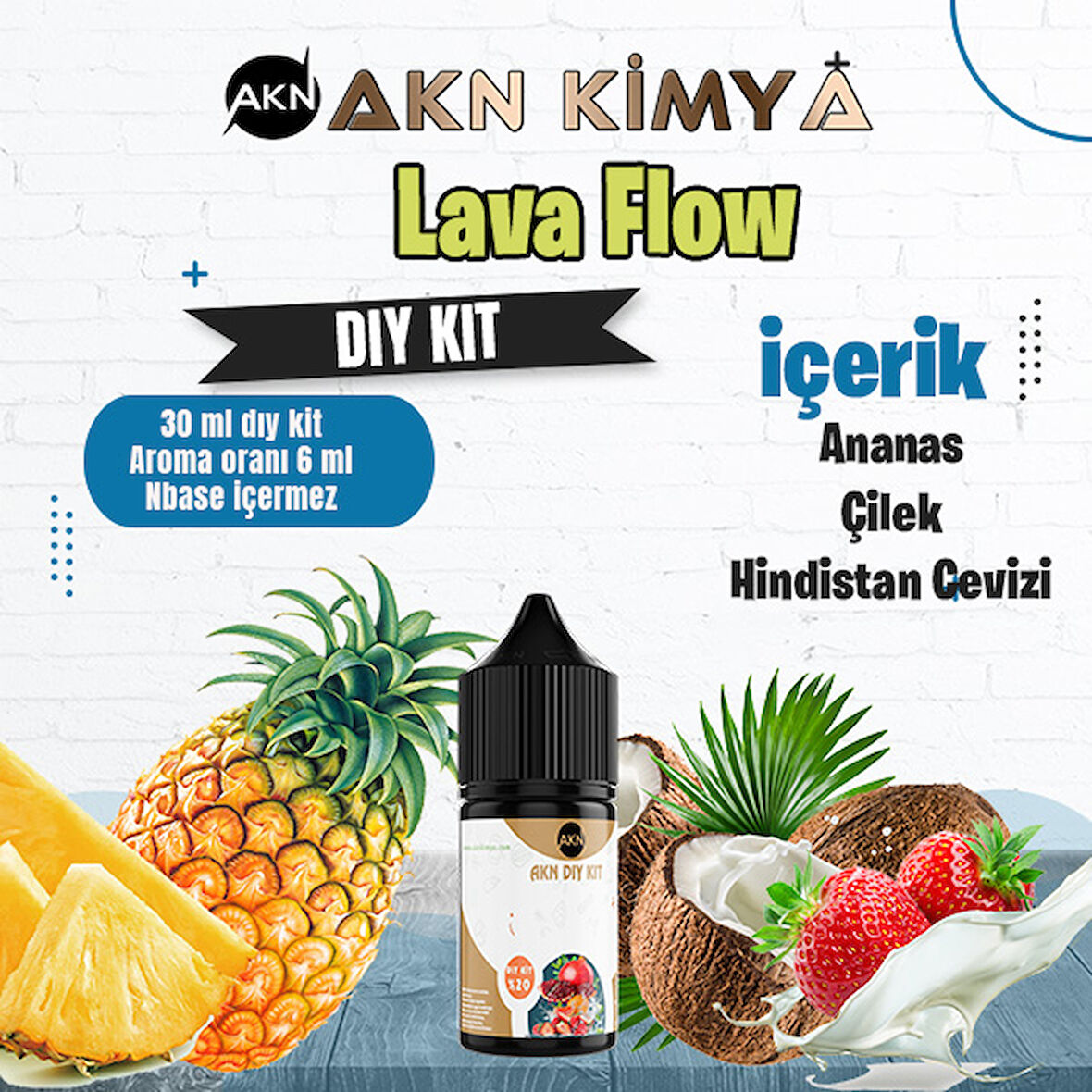 Lava Flow Naked Dıy Kit Çilek Ananas Hindistan Cevizi Gıda Aroması %20 Oranda Aroma İçerir (Hazır Değildir )