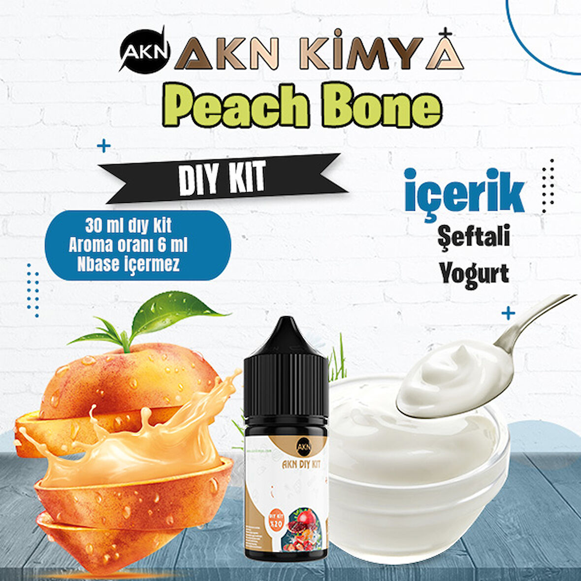 Peach Bone Dıy Kit Şeftali Yogurt Gıda Aroması %20 Oranda Aroma İçerir (Hazır Değildir )