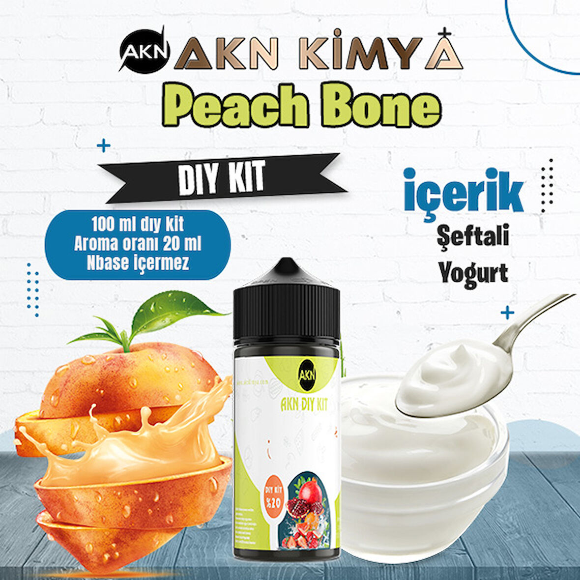 Peach Bone Dıy Kit Şeftali Yogurt Gıda Aroması %20 Oranda Aroma İçerir (Hazır Değildir )