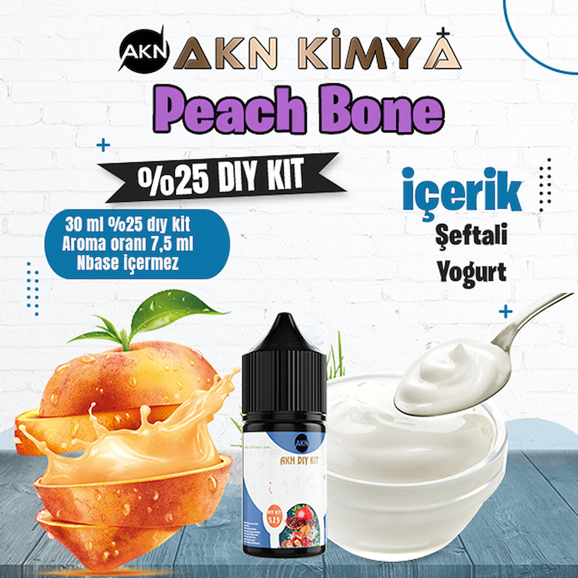 Peach Bone Yoğun Dıy Kit Şeftali Yogurt Gıda Aroması %25 Oranda Aroma İçerir (Hazır Değildir )