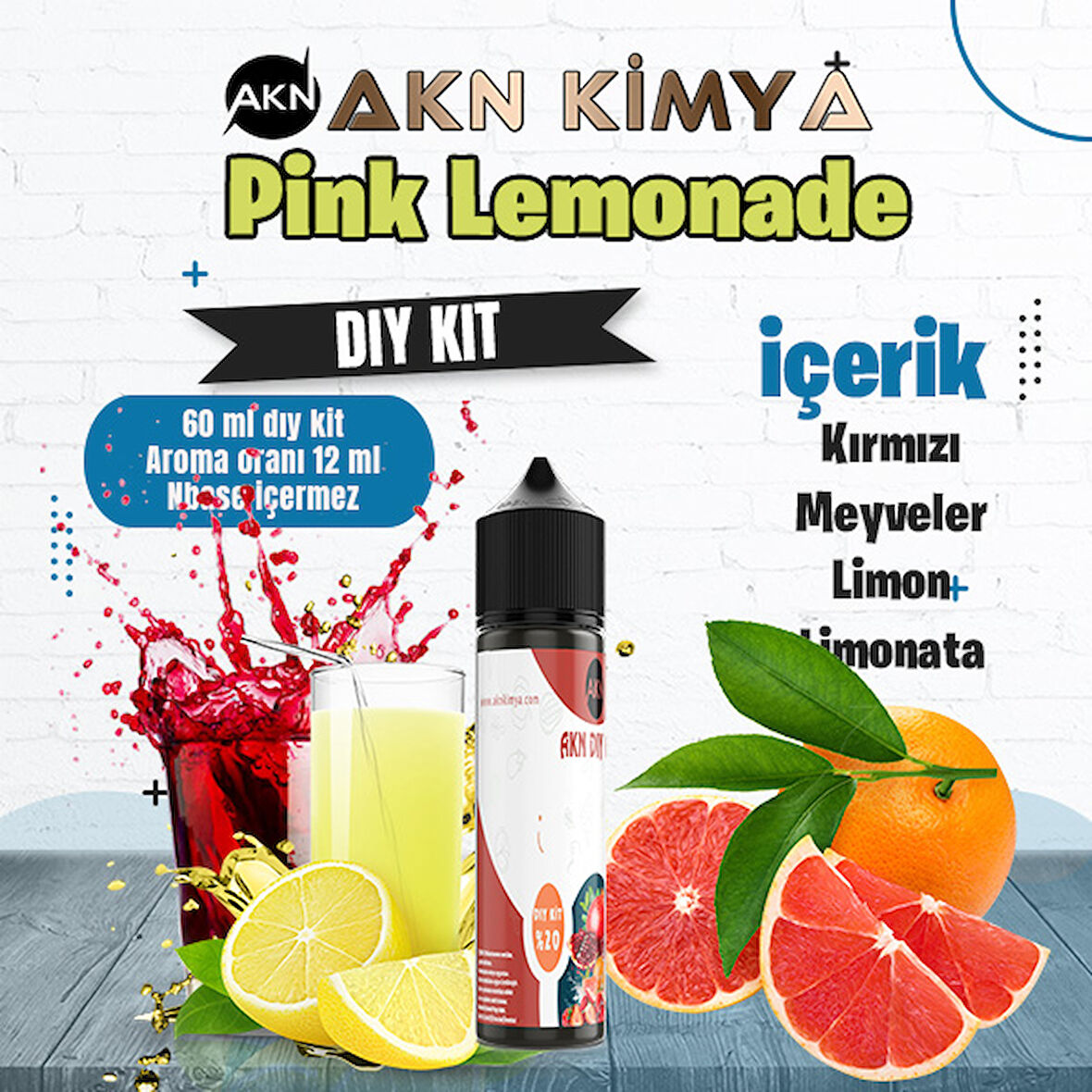 Pink Lemonade Dıy Kit Kırmızı Meyveler Limon Gıda Aroması %20 Oranda Aroma İçerir (Hazır Değildir )