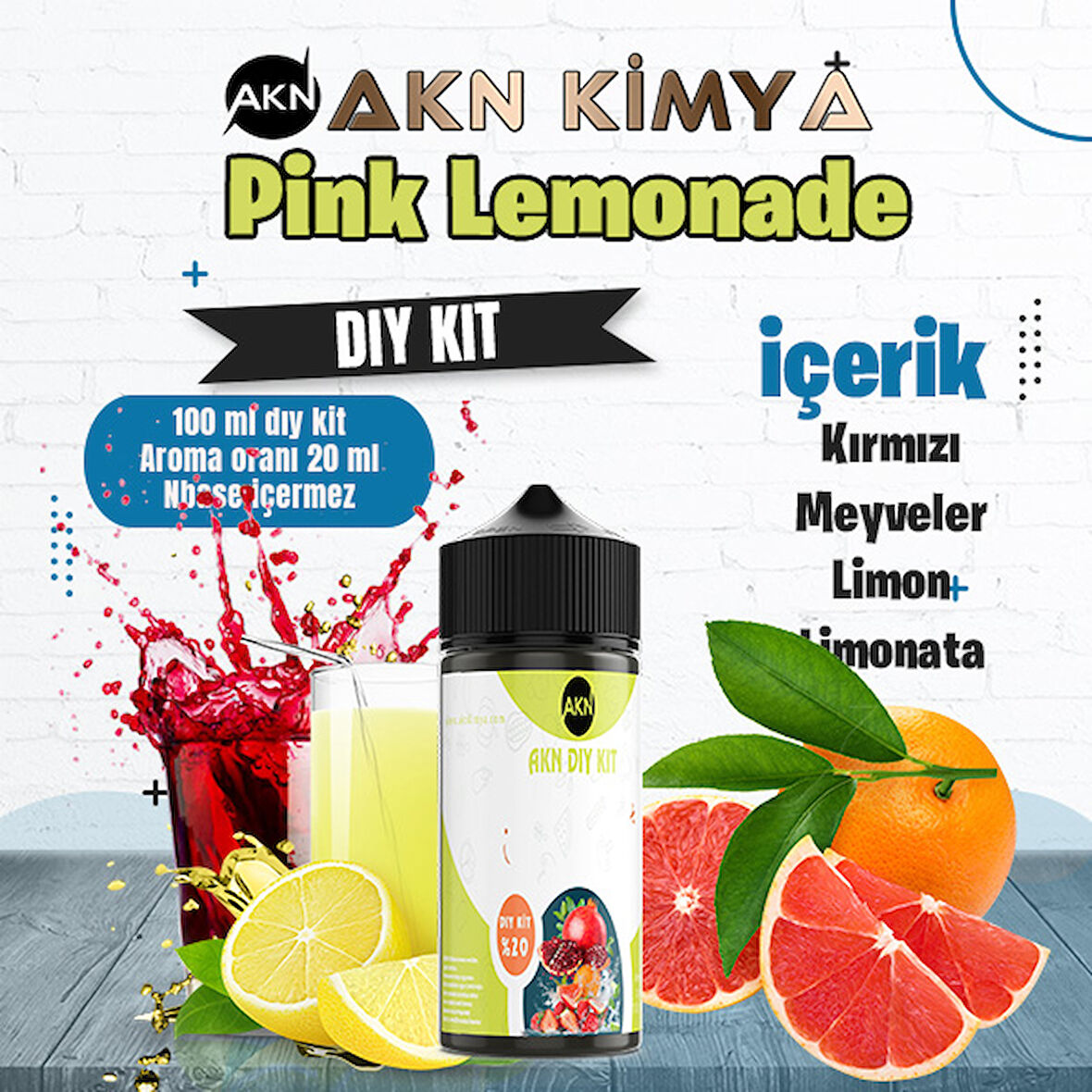 Pink Lemonade Dıy Kit Kırmızı Meyveler Limon Gıda Aroması %20 Oranda Aroma İçerir (Hazır Değildir )