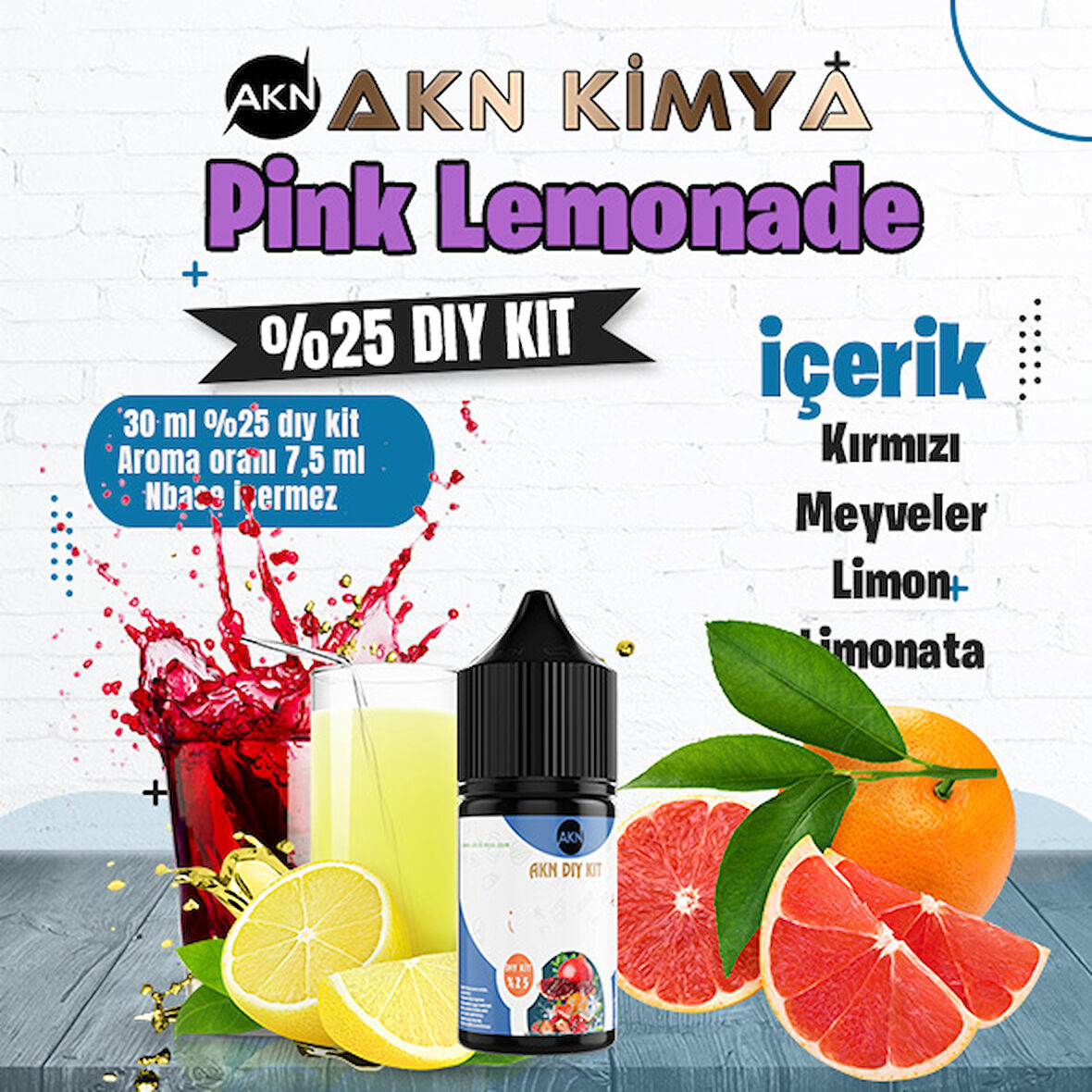 Pink Lemonade Yoğun Dıy Kit Kırmızı Meyveler Limon Gıda Aroması %25 Oranda Aroma İçerir (Hazır Değildir )