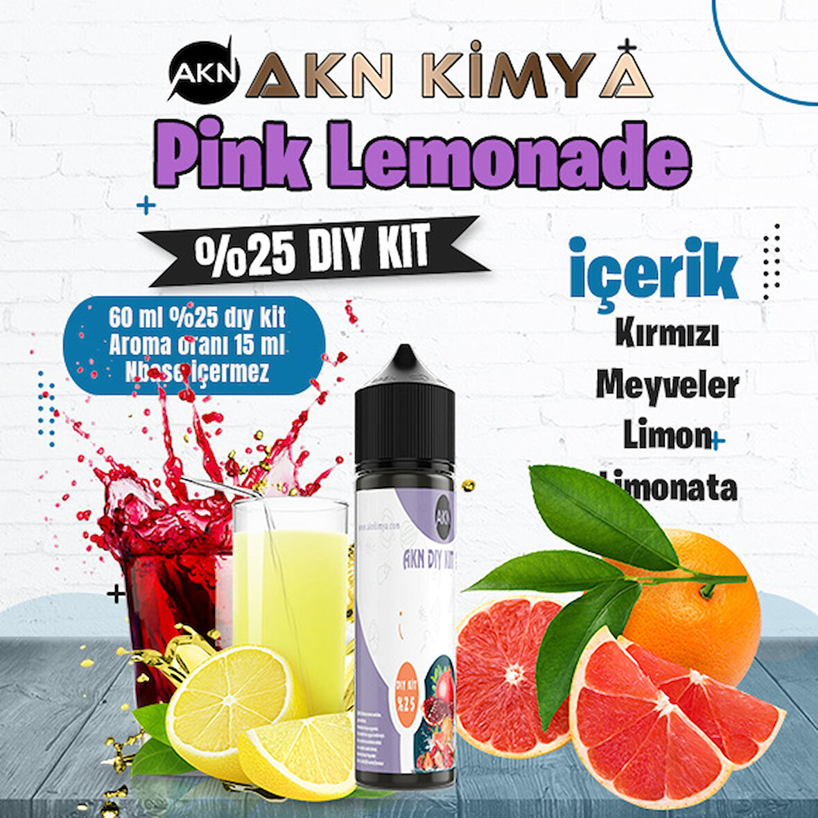 Pink Lemonade Yoğun Dıy Kit Kırmızı Meyveler Limon Gıda Aroması %25 Oranda Aroma İçerir (Hazır Değildir )