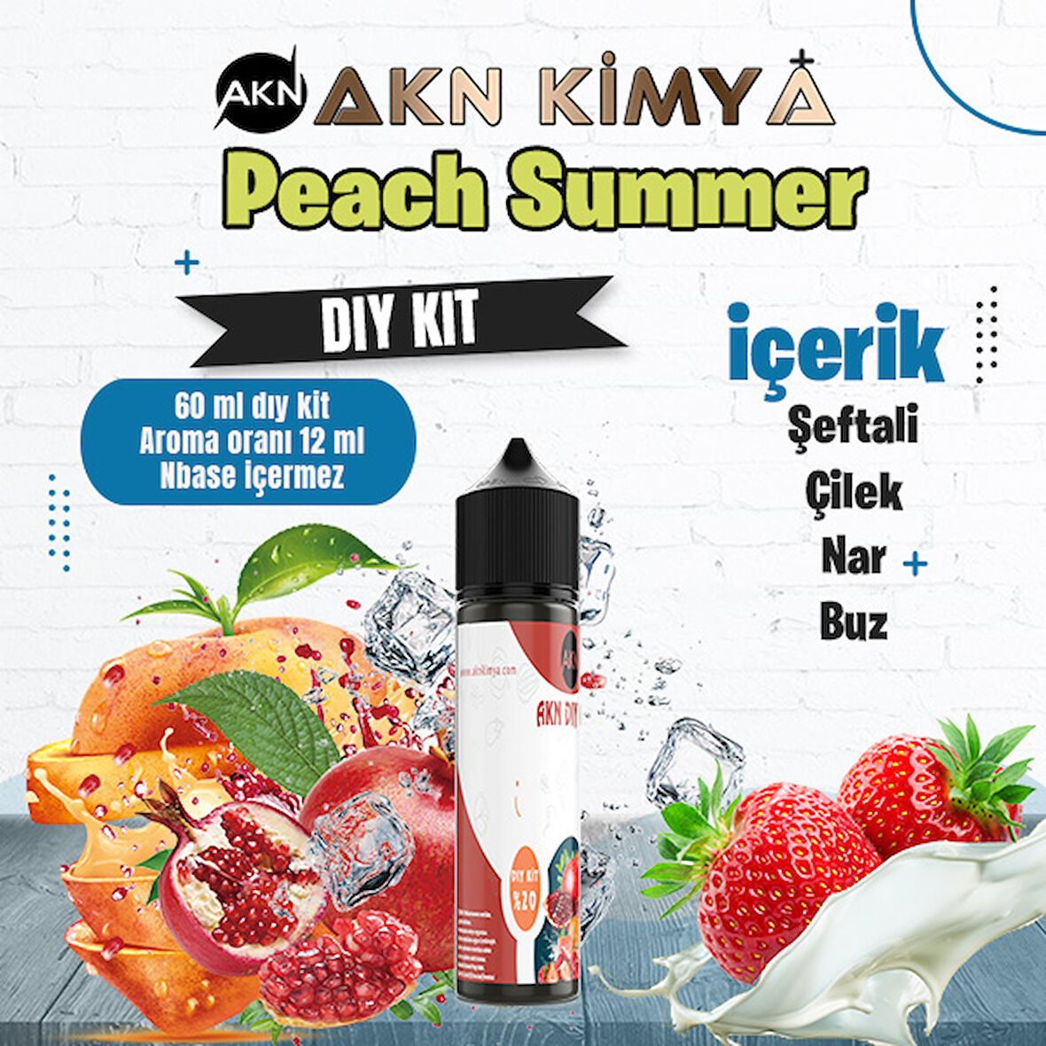 Peach Summer Dıy Kit Şeftali Çilek Nar Buz Gıda Aroması %20 Oranda Aroma İçerir (Hazır Değildir )