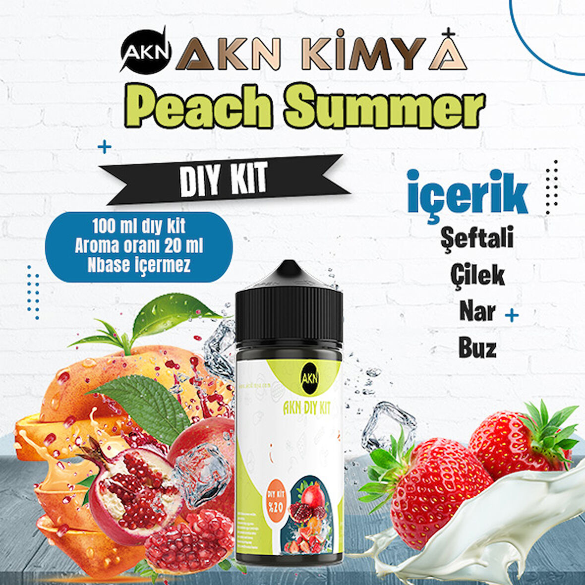 Peach Summer Dıy Kit Şeftali Çilek Nar Buz Gıda Aroması %20 Oranda Aroma İçerir (Hazır Değildir )