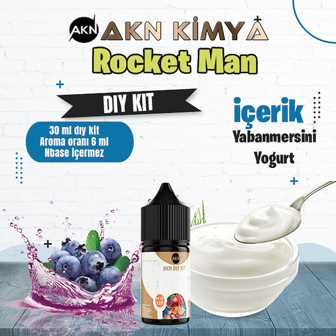 One Hit Wonder Rocket Man Dıy Kit Yabanmersini Yogurt Gıda Aroması %20 Oranda Aroma İçerir (Hazır Değildir )