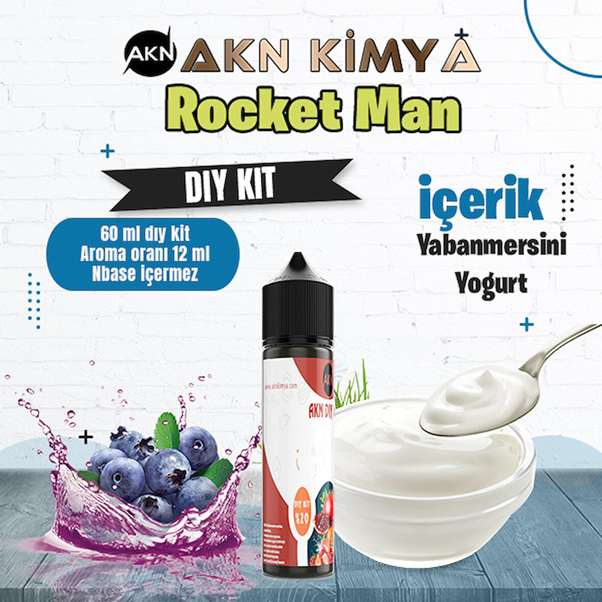 One Hit Wonder Rocket Man Dıy Kit Yabanmersini Yogurt Gıda Aroması %20 Oranda Aroma İçerir (Hazır Değildir )
