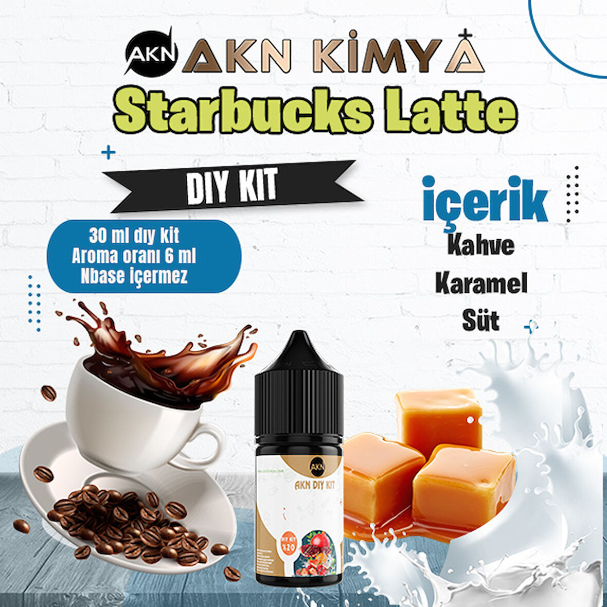Starbucks Latte Dıy Kit Kahve Karamel Süt Gıda Aroması %20 Oranda Aroma İçerir (Hazır Değildir )
