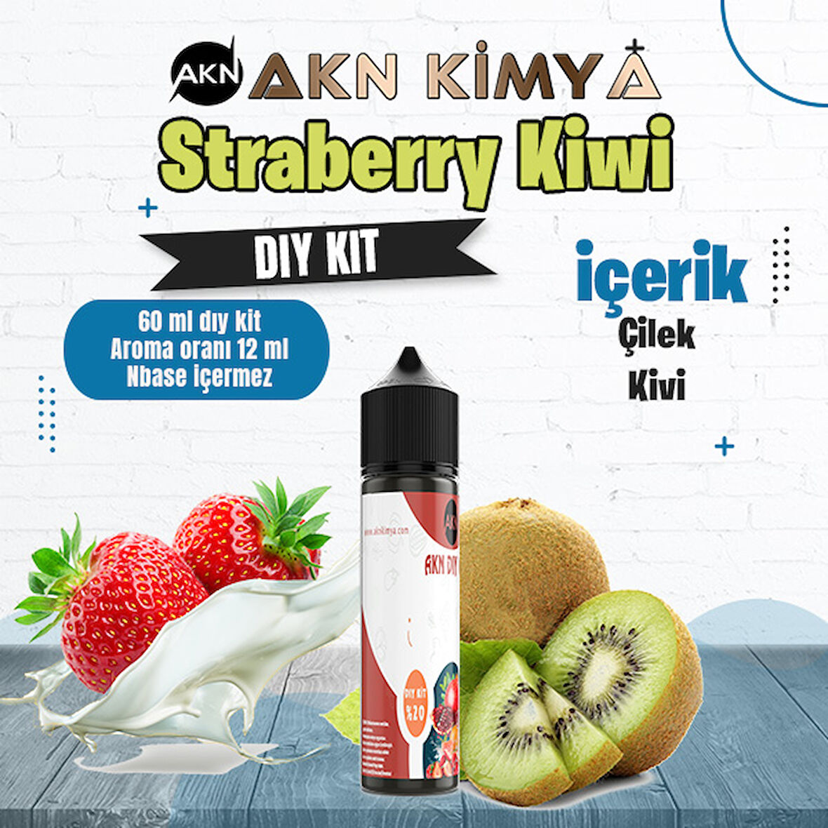 Strawberry Kiwi Dıy Kit Çilek Kivi Gıda Aroması %20 Oranda Aroma İçerir (Hazır Değildir )