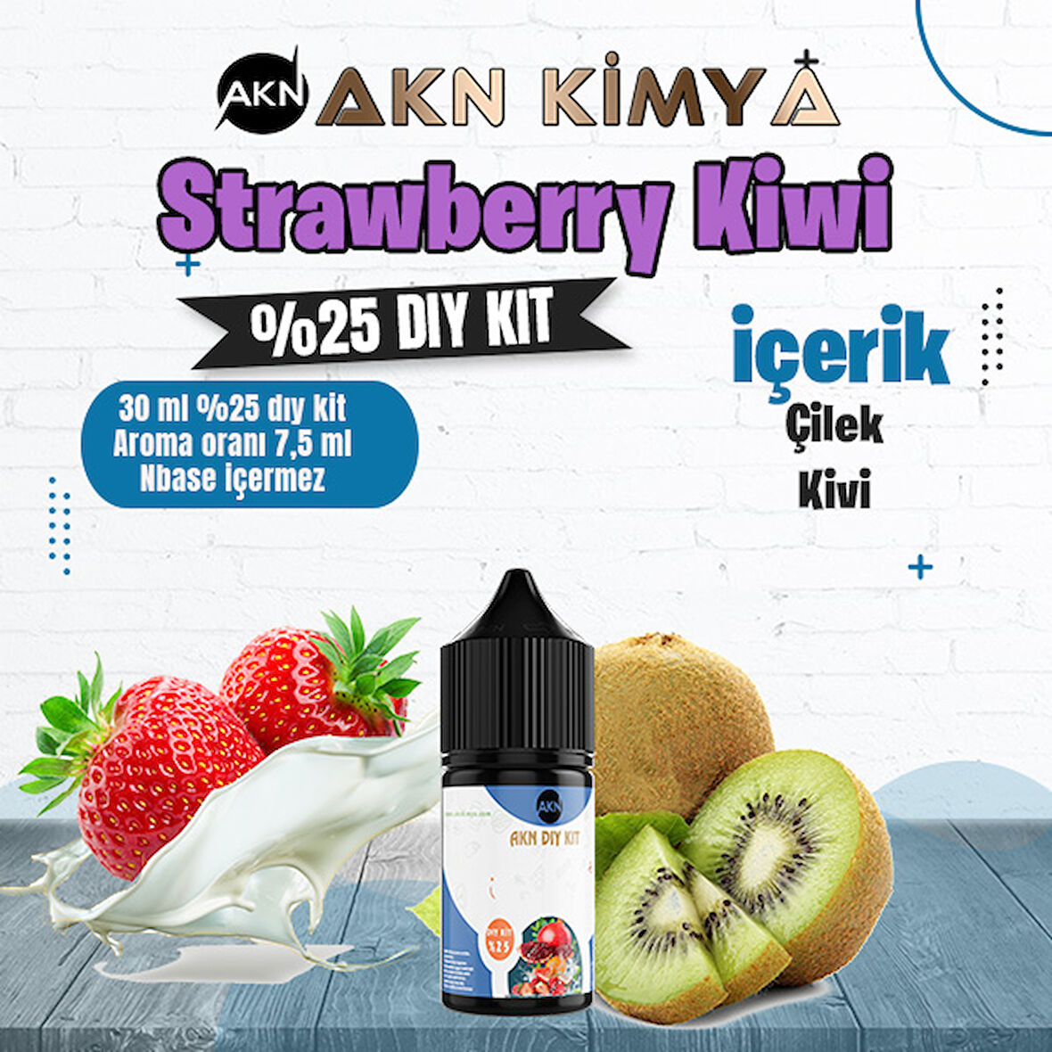 Strawberry Kiwi Yoğun Dıy Kit Çilek Kivi Gıda Aroması %25 Oranda Aroma İçerir (Hazır Değildir )