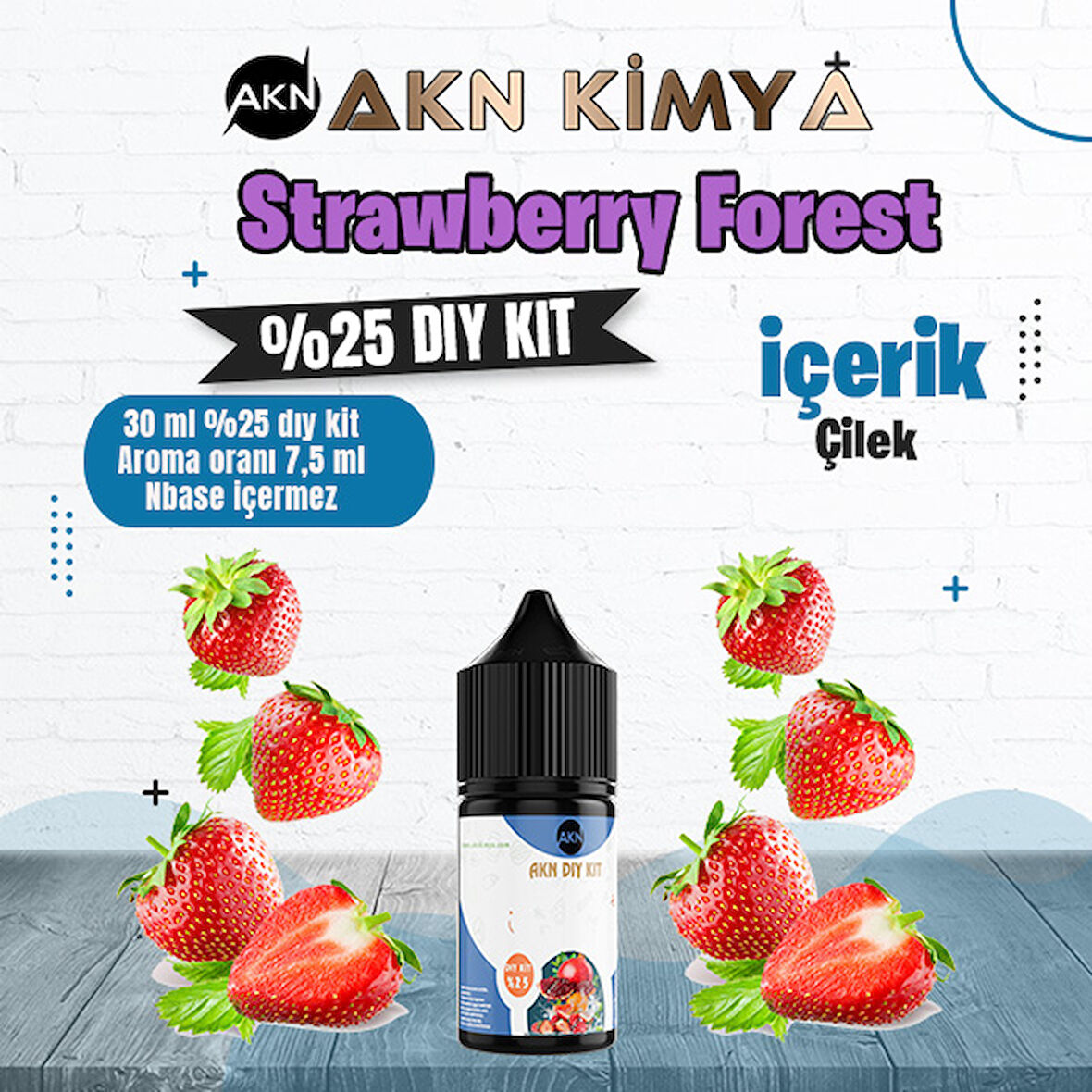 Strawberry Forest Yoğun Dıy Kit Çilek Gıda Aroması %25 Oranda Aroma İçerir (Hazır Değildir )