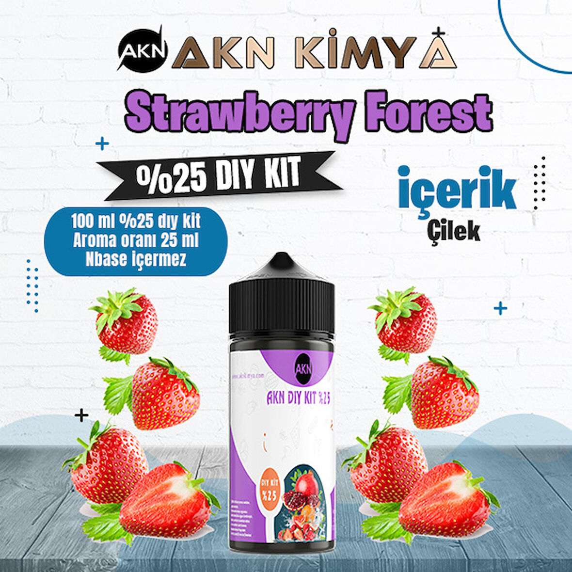 Strawberry Forest Yoğun Dıy Kit Çilek Gıda Aroması %25 Oranda Aroma İçerir (Hazır Değildir )
