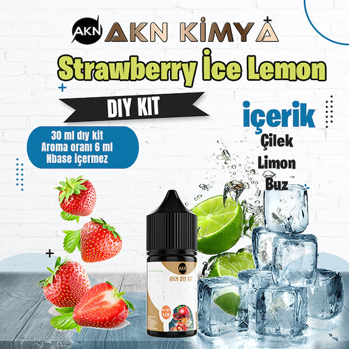Strawberry Ice Lemon Dıy Kit Çilek Limon Buz Gıda Aroması %20 Oranda Aroma İçerir (Hazır Değildir )