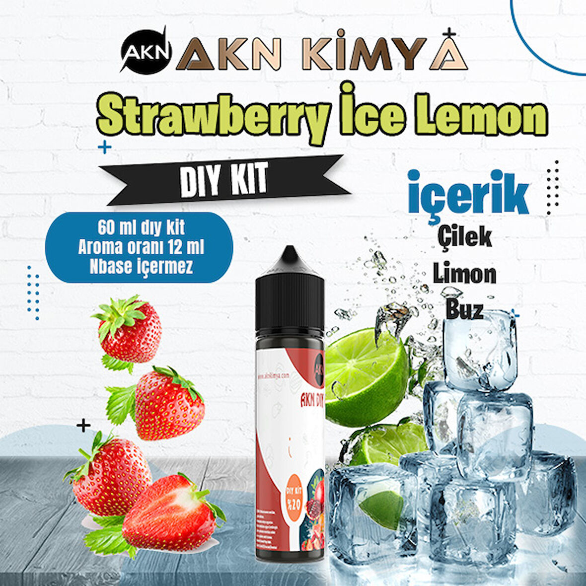 Strawberry Ice Lemon Dıy Kit Çilek Limon Buz Gıda Aroması %20 Oranda Aroma İçerir (Hazır Değildir )