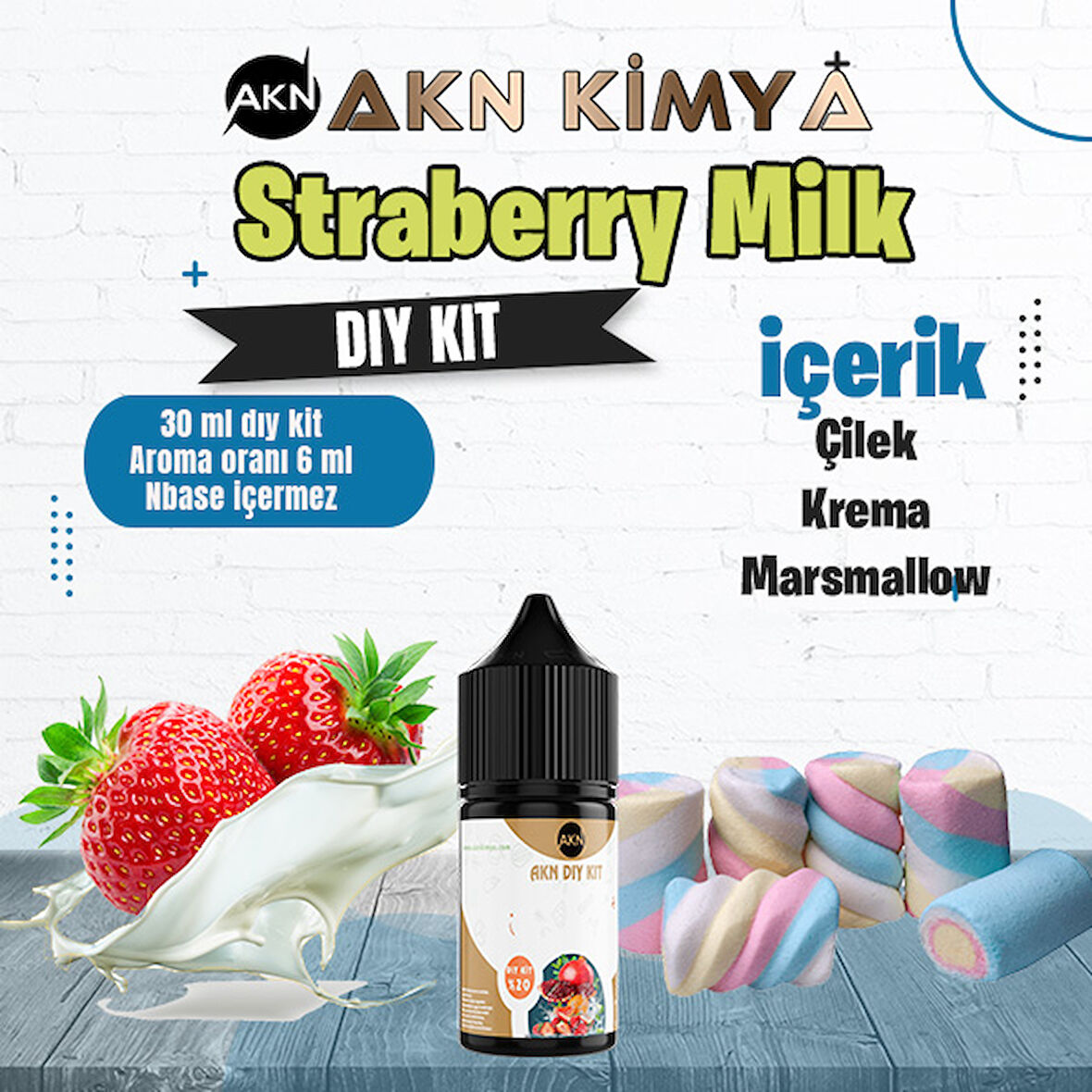 Strawberry Milk Dıy Kit Çilek Süt Gıda Aroması %20 Oranda Aroma İçerir (Hazır Değildir )