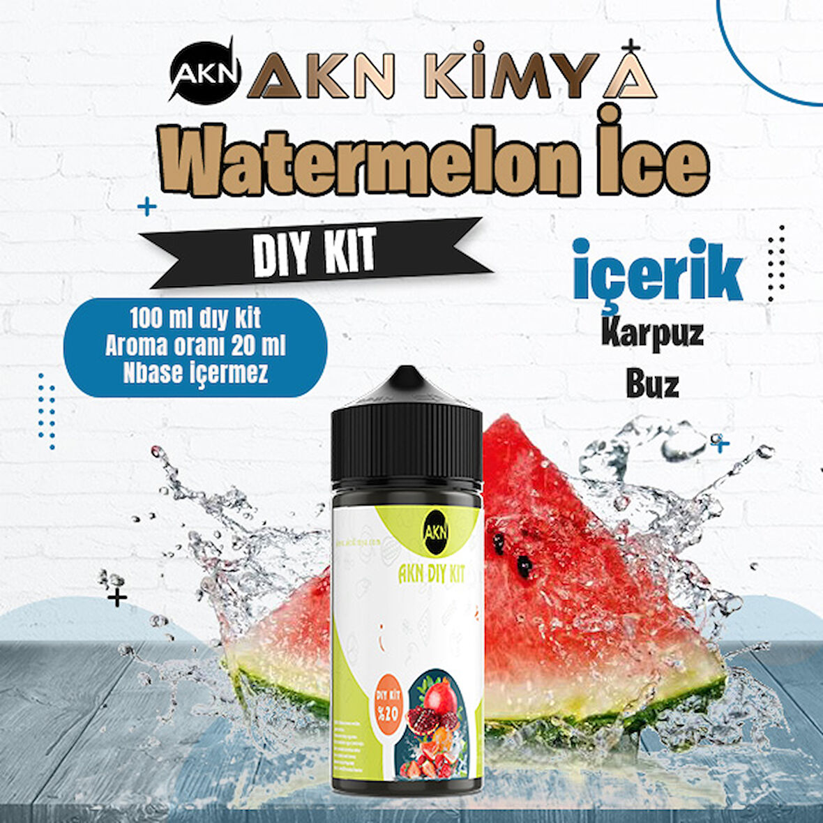 Watermelon Ice Dıy Kit Karpuz Buz Gıda Aroması %20 Oranda Aroma İçerir (Hazır Değildir )