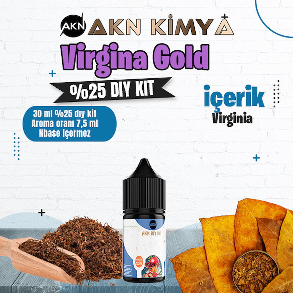 Virginia Gold Yoğun Dıy Kit Gıda Aroması %25 Oranda Aroma İçerir (Hazır Değildir )