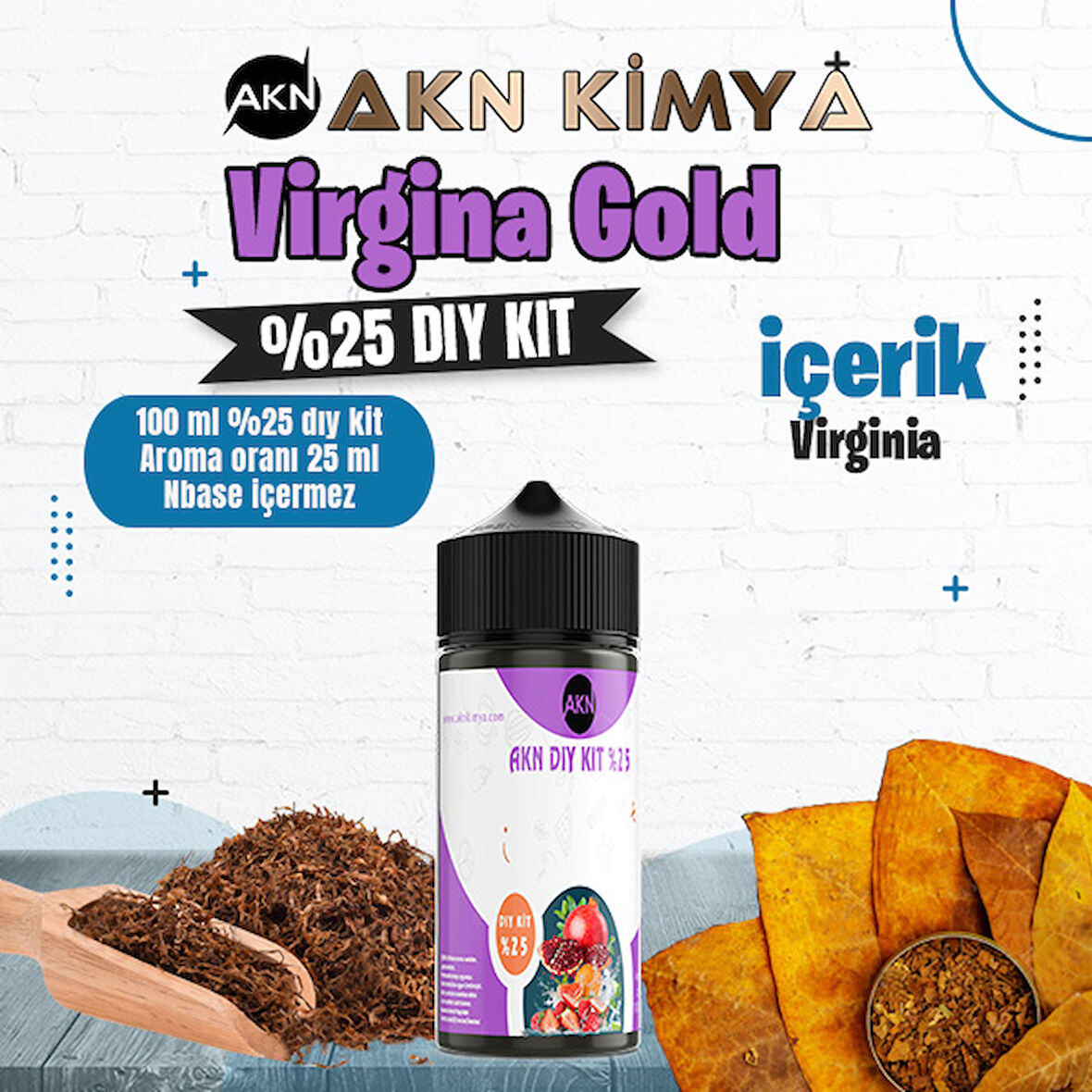 Virginia Gold Yoğun Dıy Kit Gıda Aroması %25 Oranda Aroma İçerir (Hazır Değildir )
