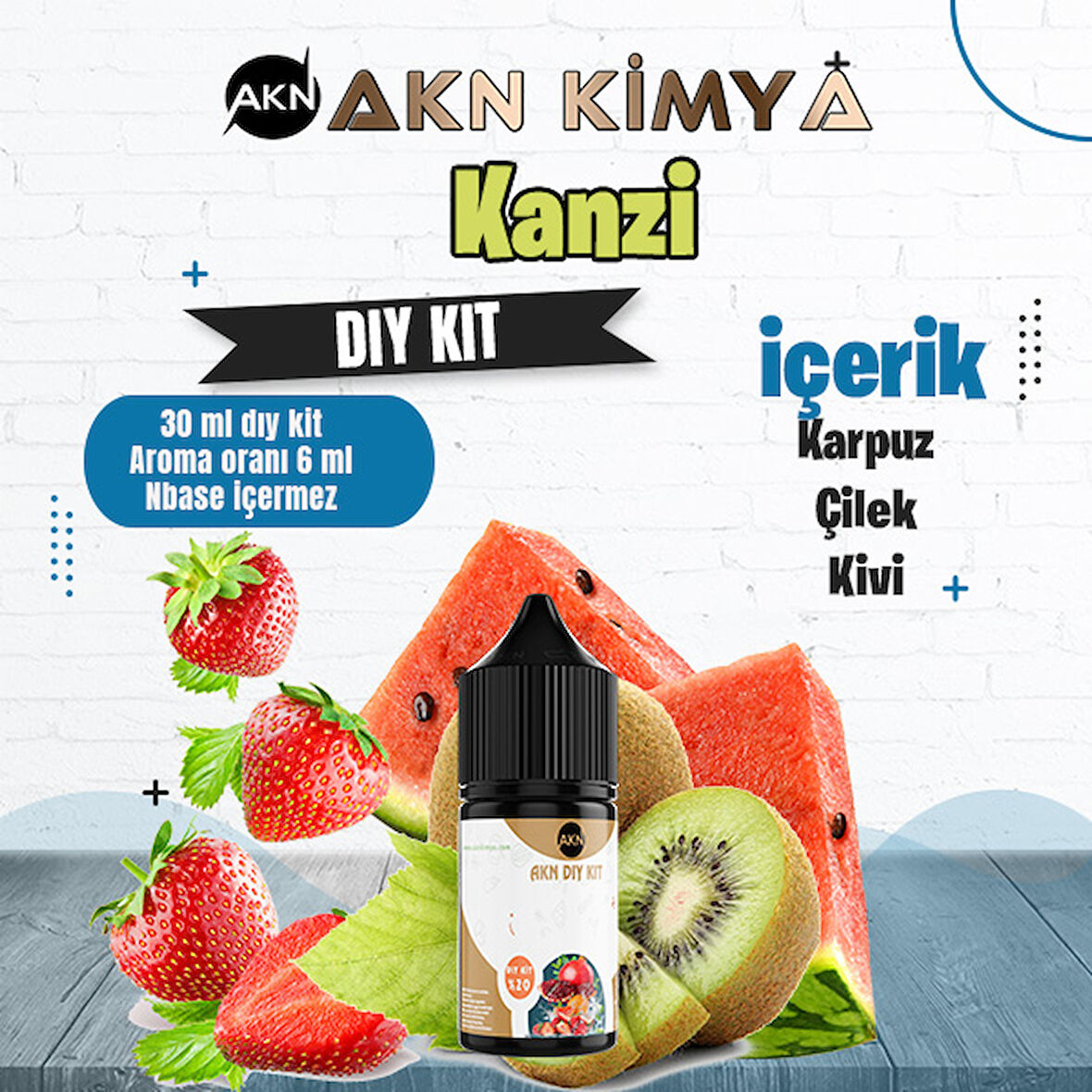 Twelve Monkey Kanzi Dıy Kit Karpuz Çilek Kivi Gıda Aroması %20 Oranda Aroma İçerir (Hazır Değildir )