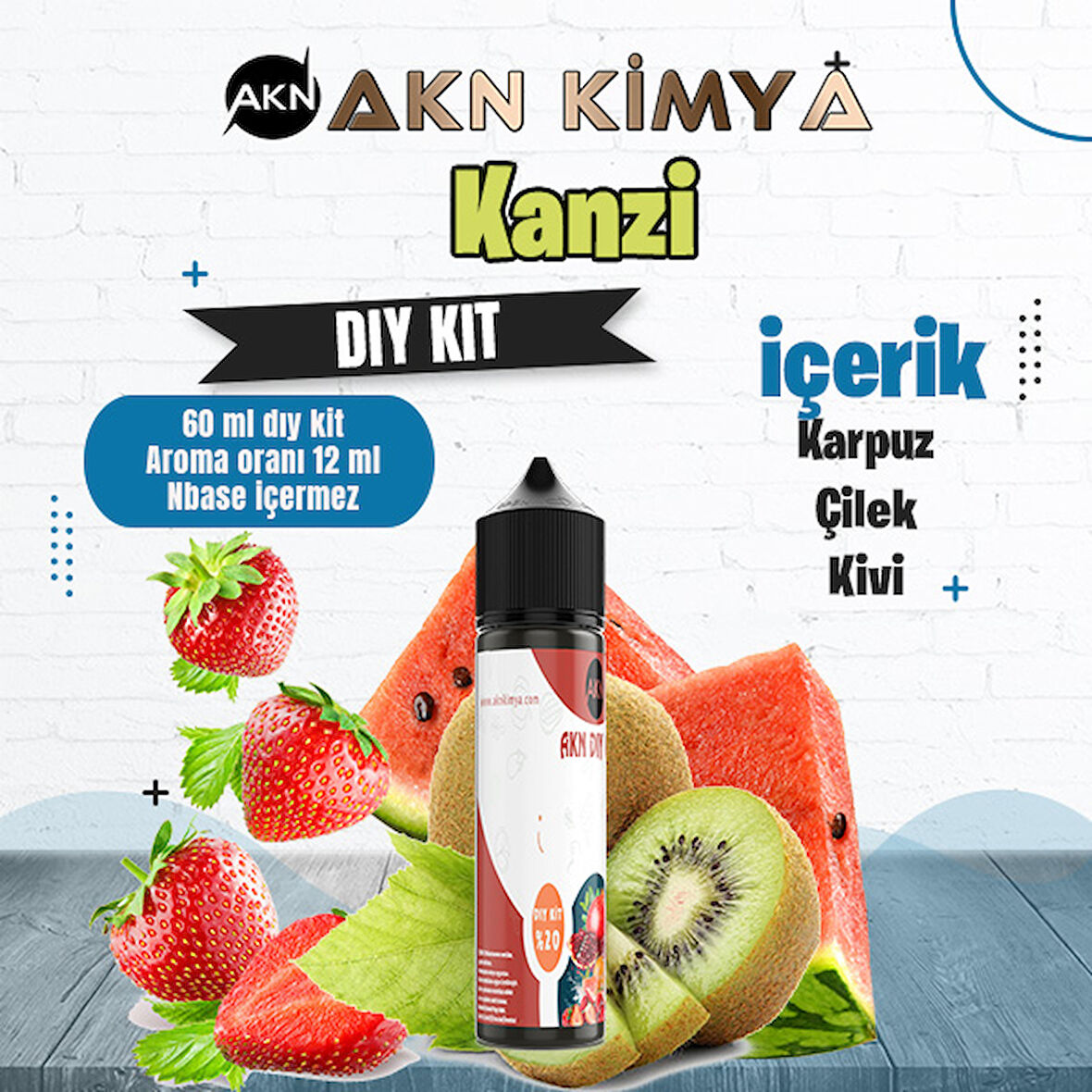 Twelve Monkey Kanzi Dıy Kit Karpuz Çilek Kivi Gıda Aroması %20 Oranda Aroma İçerir (Hazır Değildir )