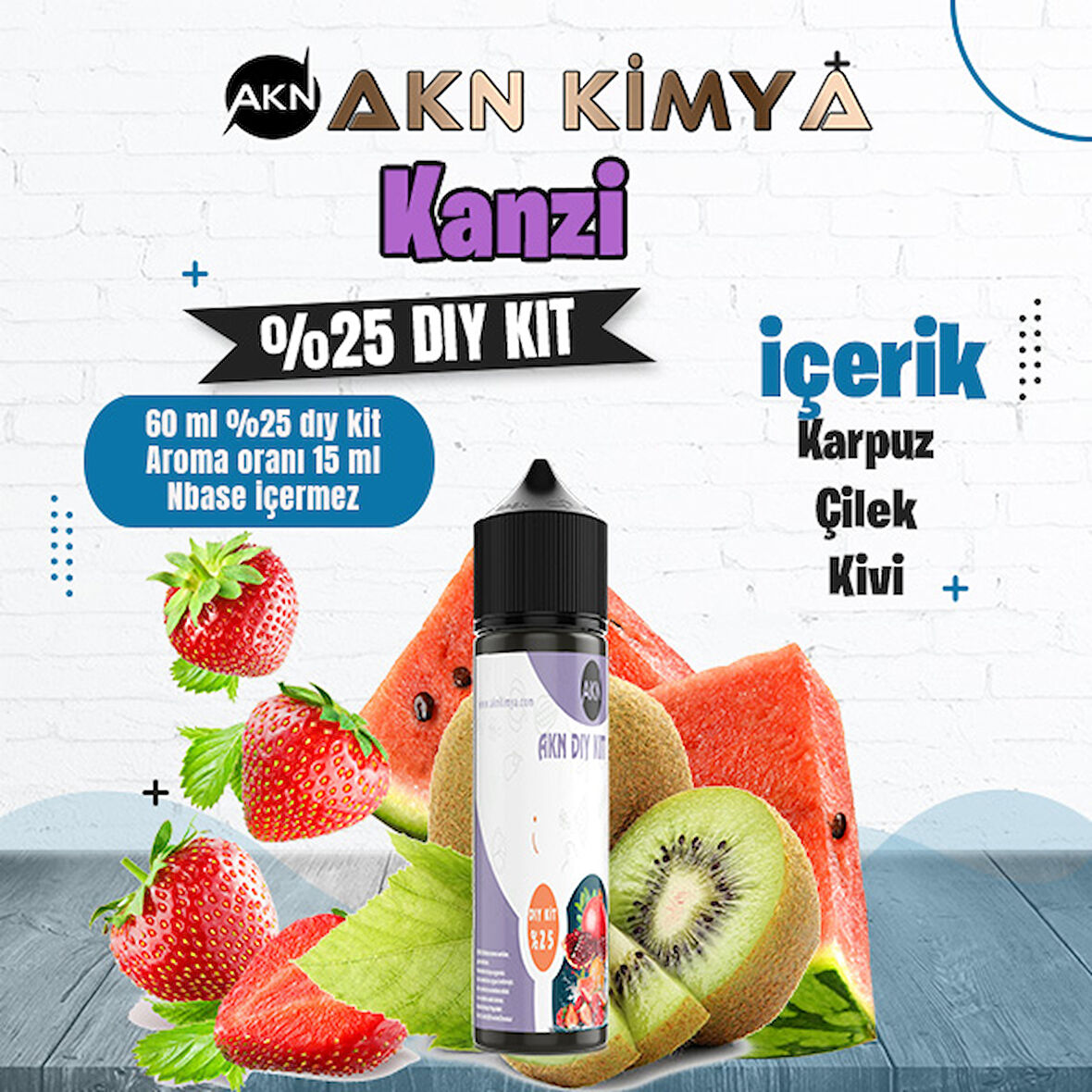 Twelve Monkey Kanzi Yoğun Dıy Kit Karpuz Çilek Kivi Gıda Aroması %25 Oranda Aroma İçerir (Hazır Değildir )
