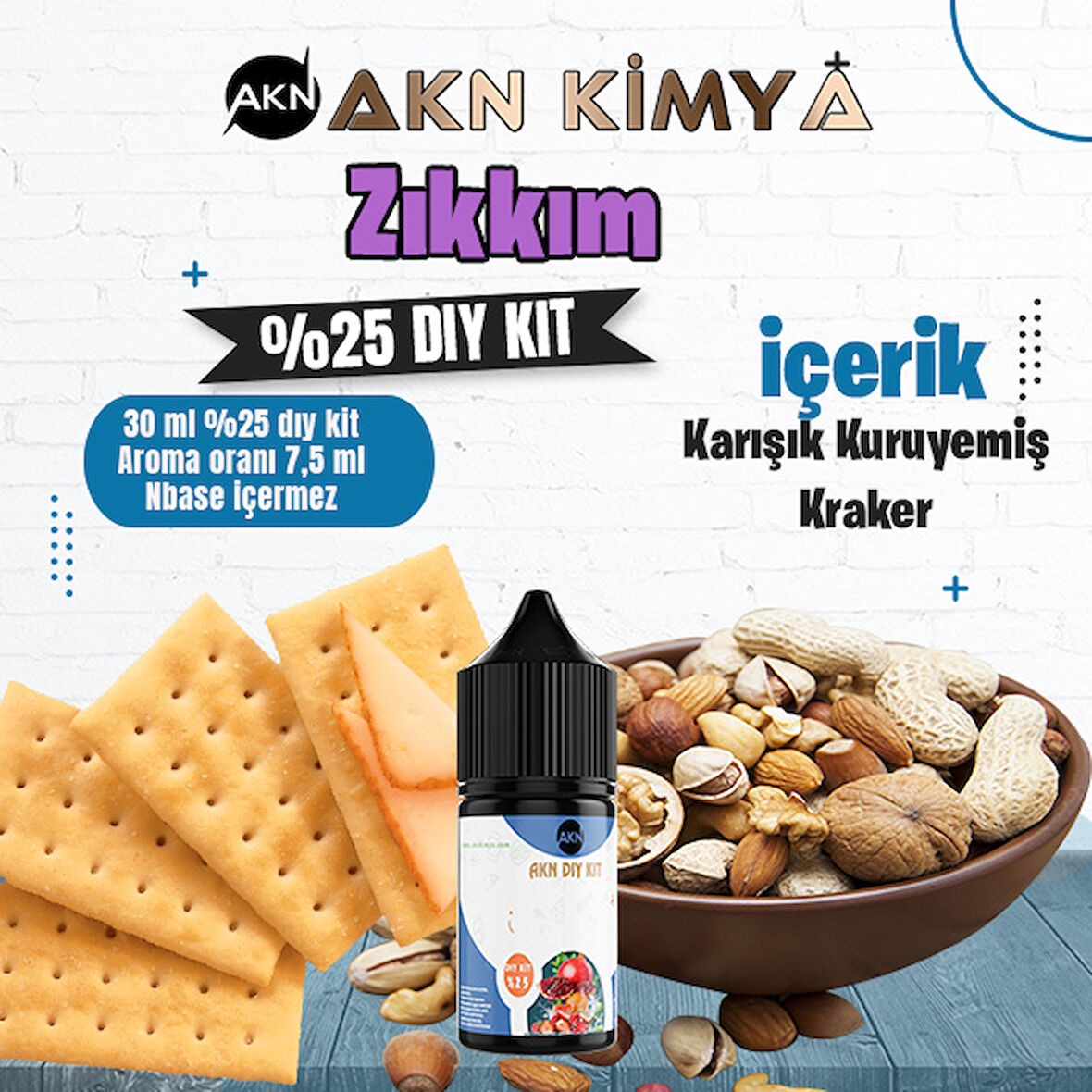 Zıkkım Yoğun Dıy Kit Karışık Kuruyemiş Kraker Gıda Aroması %25 Oranda Aroma İçerir (Hazır Değildir )