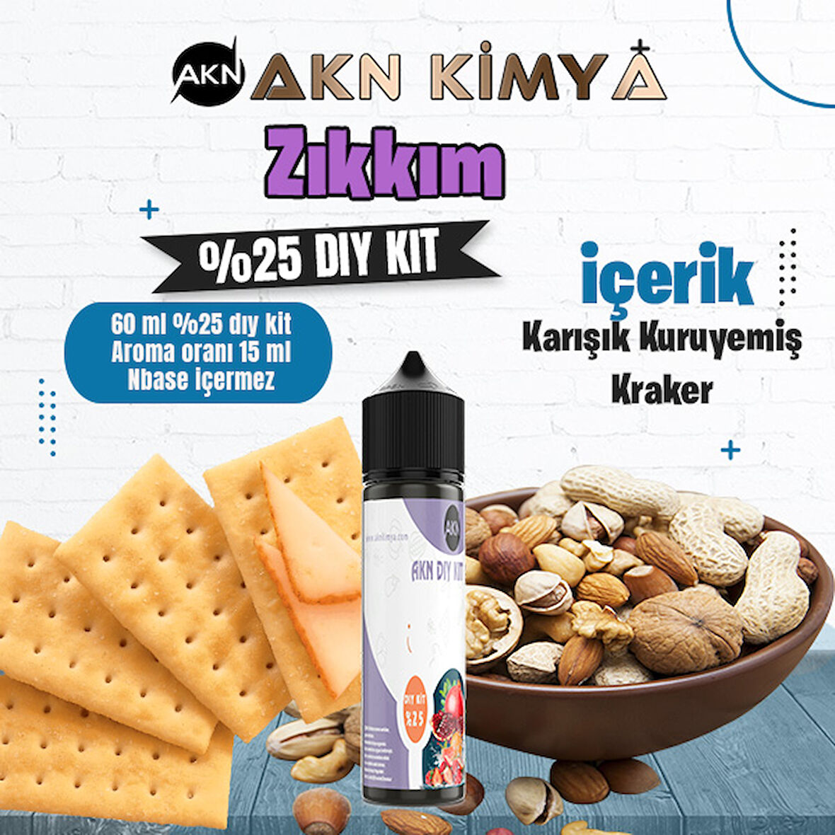 Zıkkım Yoğun Dıy Kit Karışık Kuruyemiş Kraker Gıda Aroması %25 Oranda Aroma İçerir (Hazır Değildir )