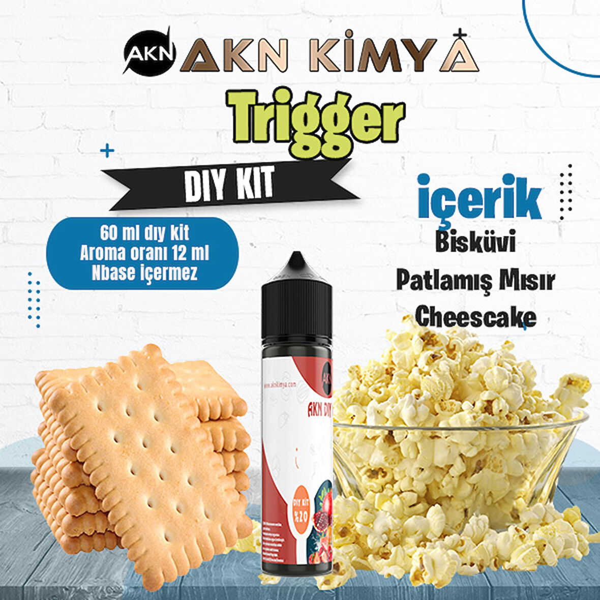 Trigger Dıy Kit Bisküvi Patlamış Mısır Gıda Aroması %20 Oranda Aroma İçerir (Hazır Değildir )