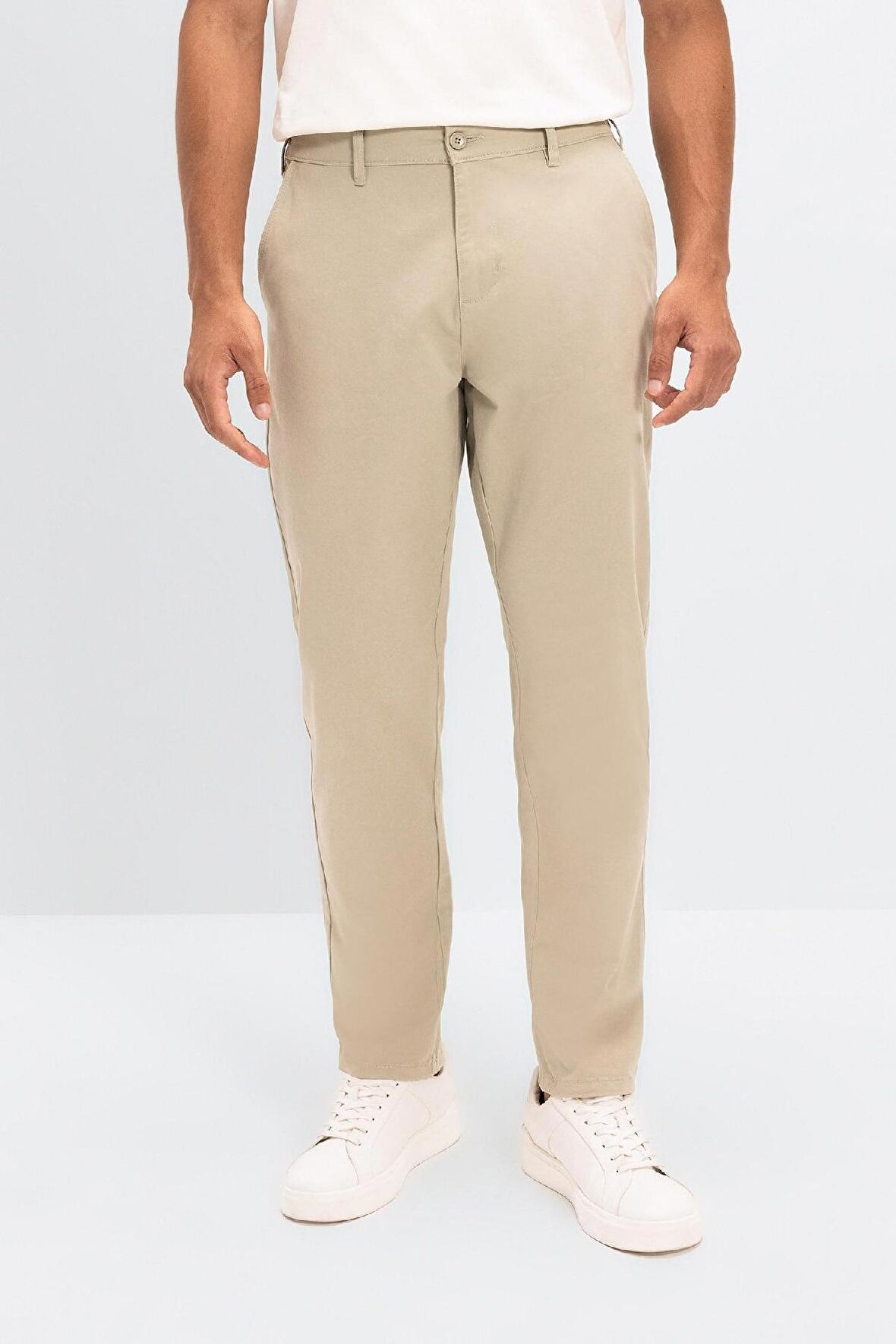 DeFacto Chino Kanvas Pantolon Tapered Fit Normal Kesim Cepli C9443AX24AUBG748