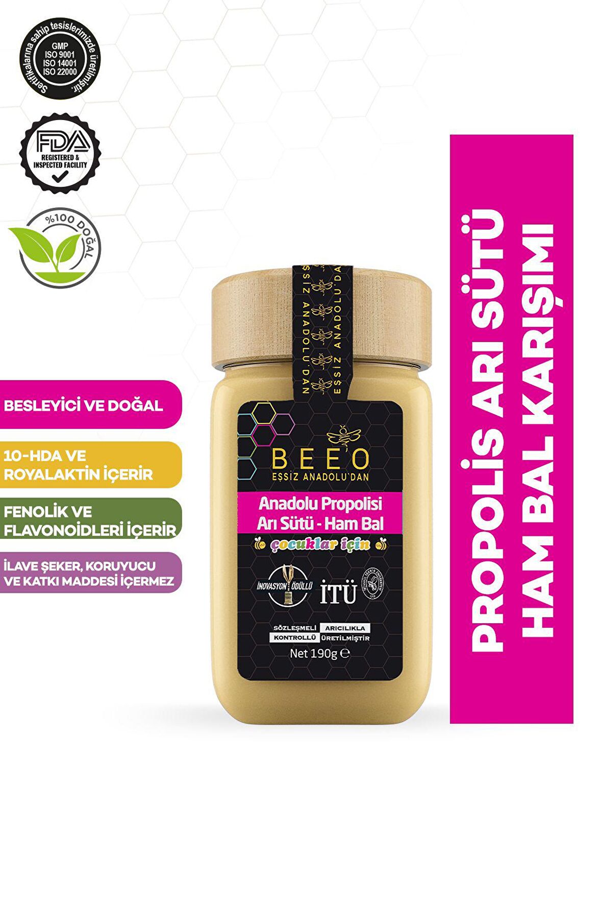 BEEO 190 GR Propolis + Arı Sütü + Ham Bal (Çocuk)