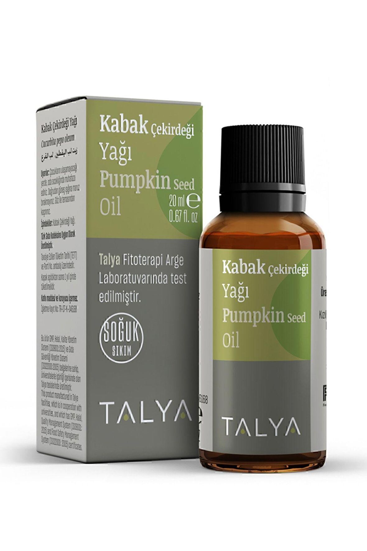 Kabak Çekirdeği Yağı, Soğuk Sıkım, %100 Saf Ve Doğal, 20 ml